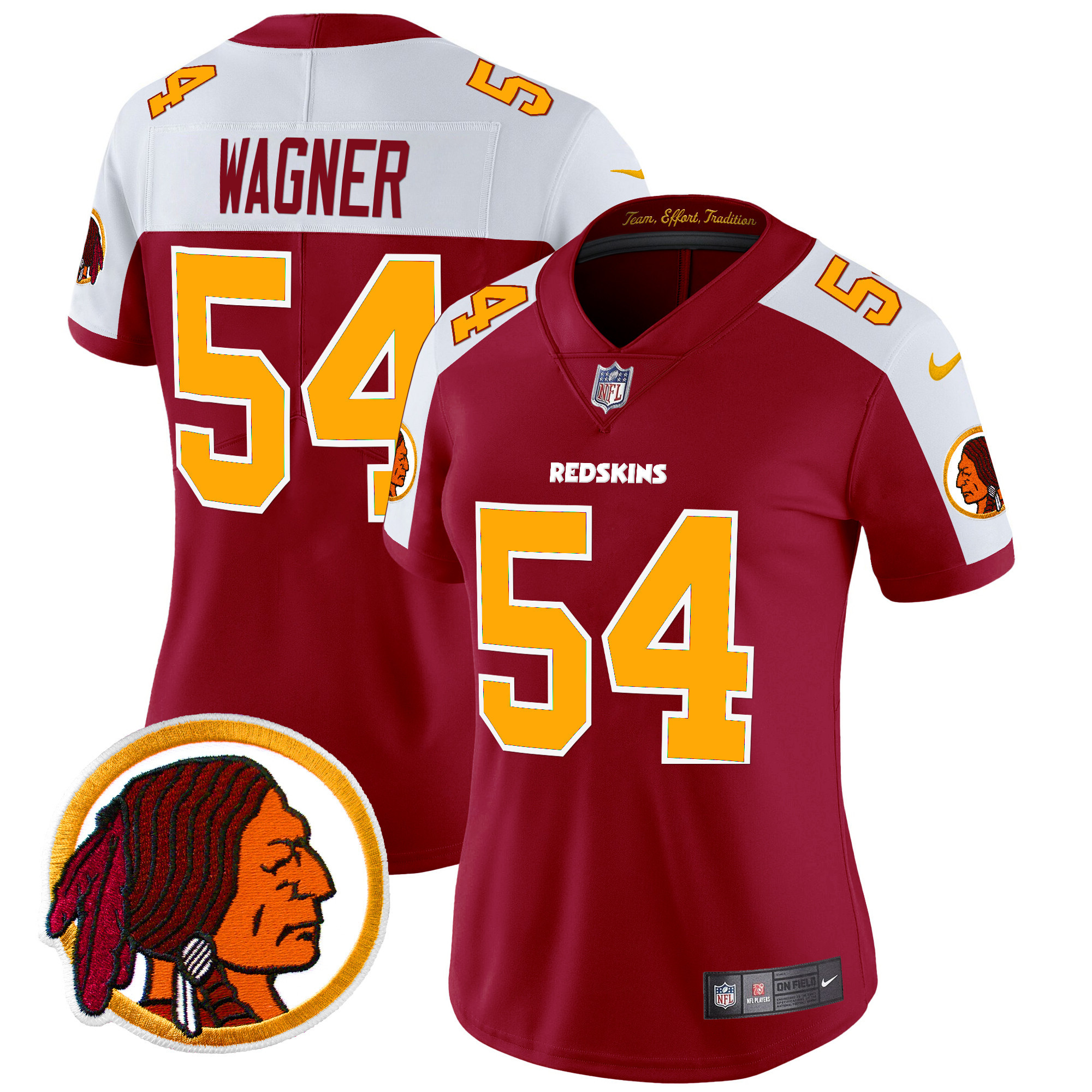 Women's Washington Redskins Throwback Vapor Limited Jersey V2 - All Stitched - Image 4