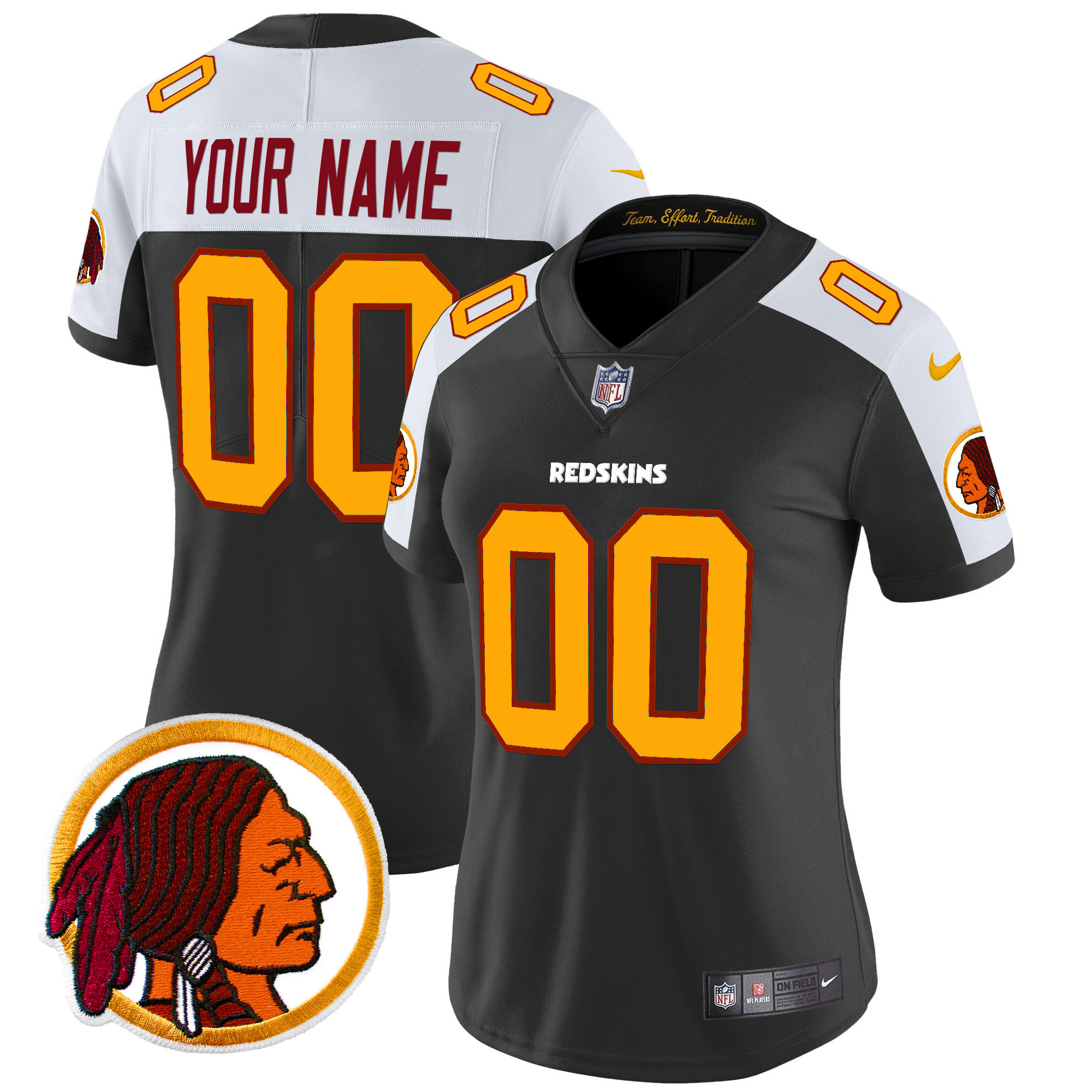 Washington Redskins Throwback Vapor Limited Custom Jersey V2 - All Stitched - Image 7