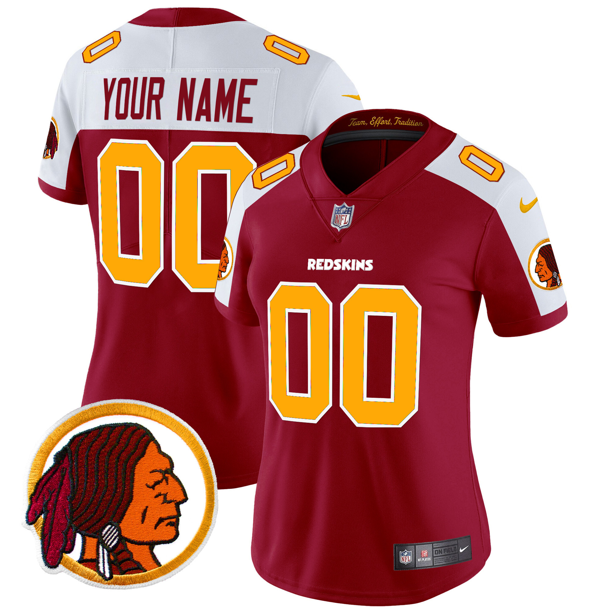 Washington Redskins Throwback Vapor Limited Custom Jersey V2 - All Stitched - Image 6
