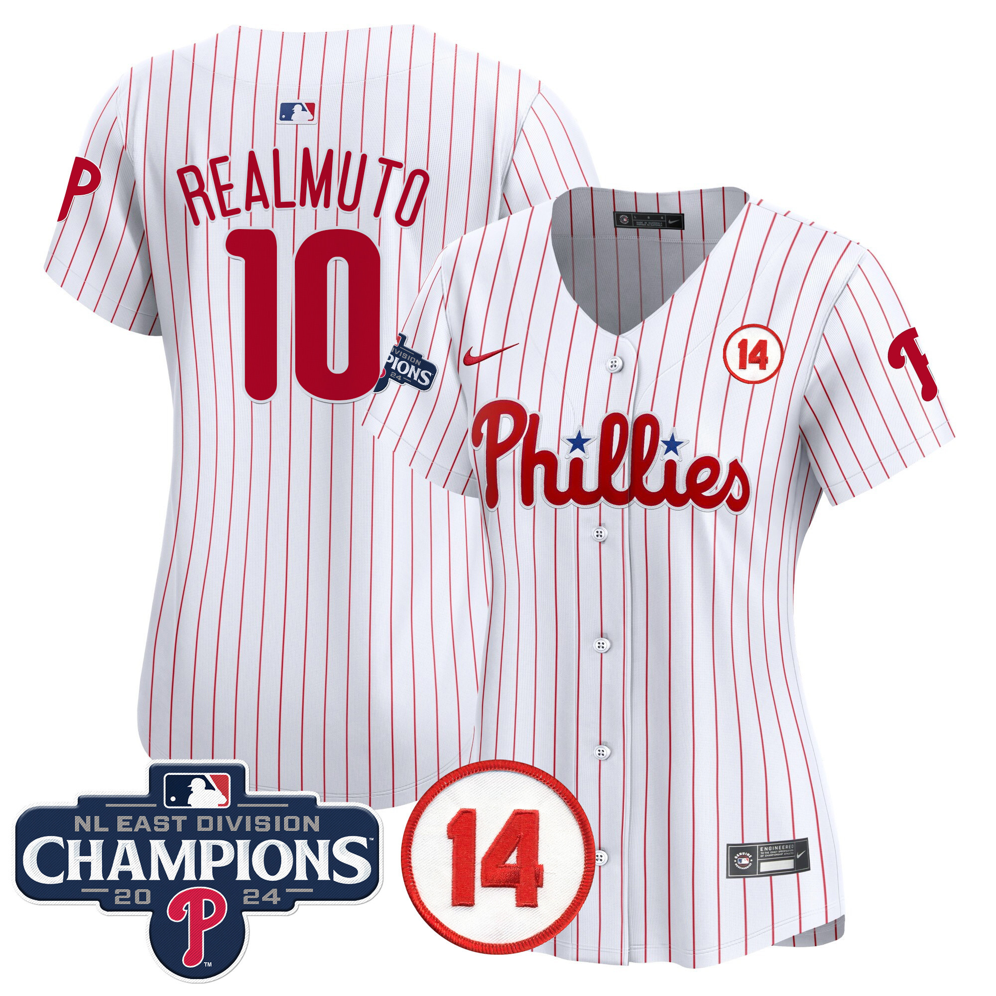 Women's Phillies 2024 NL East Division Champions & Pete Rose Patch Gold Vapor Premier Limited Jersey - All Stitched - Image 38