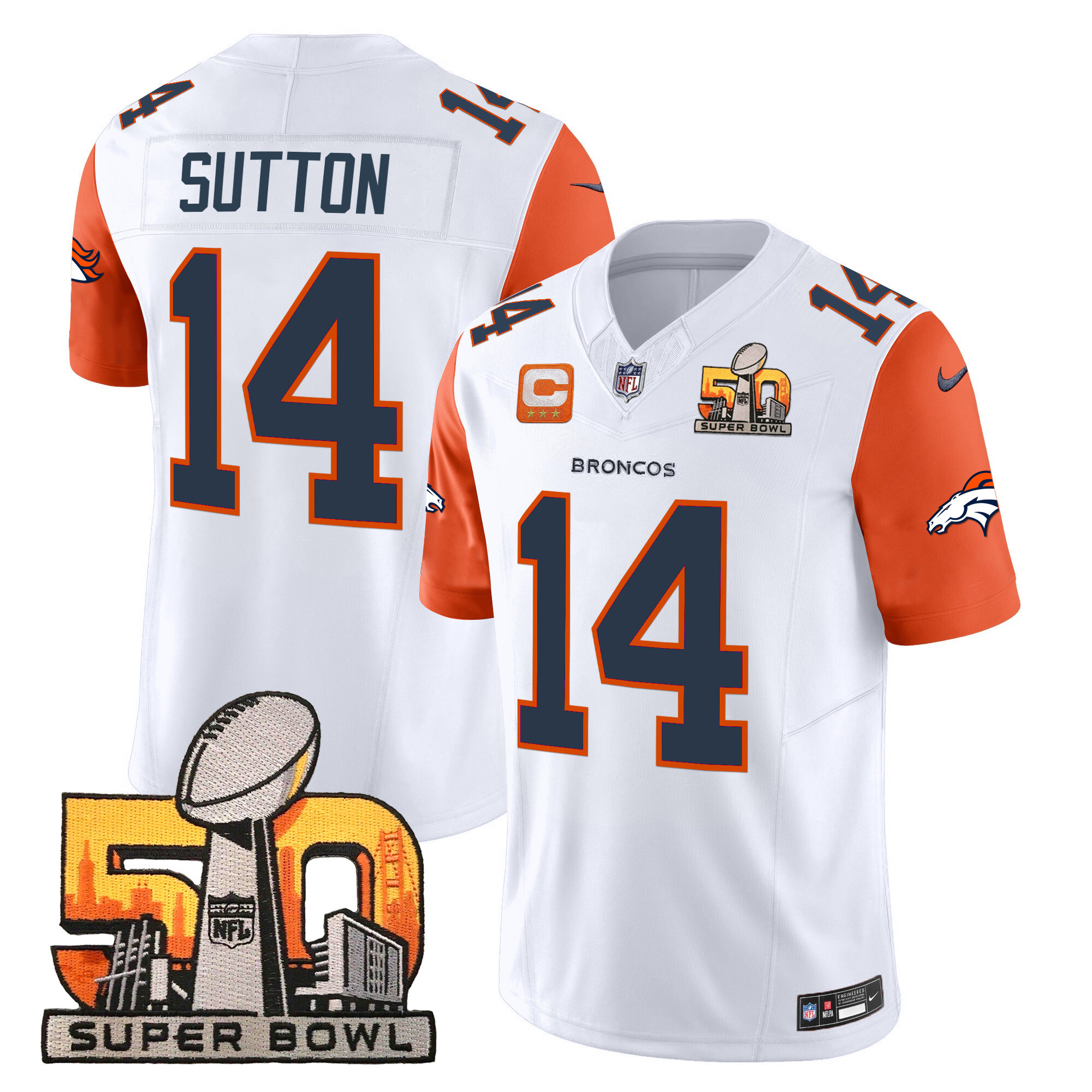 Men's Denver Broncos Super Bowl 50 Patch Vapor Limited Jersey - All Stitched - Image 38