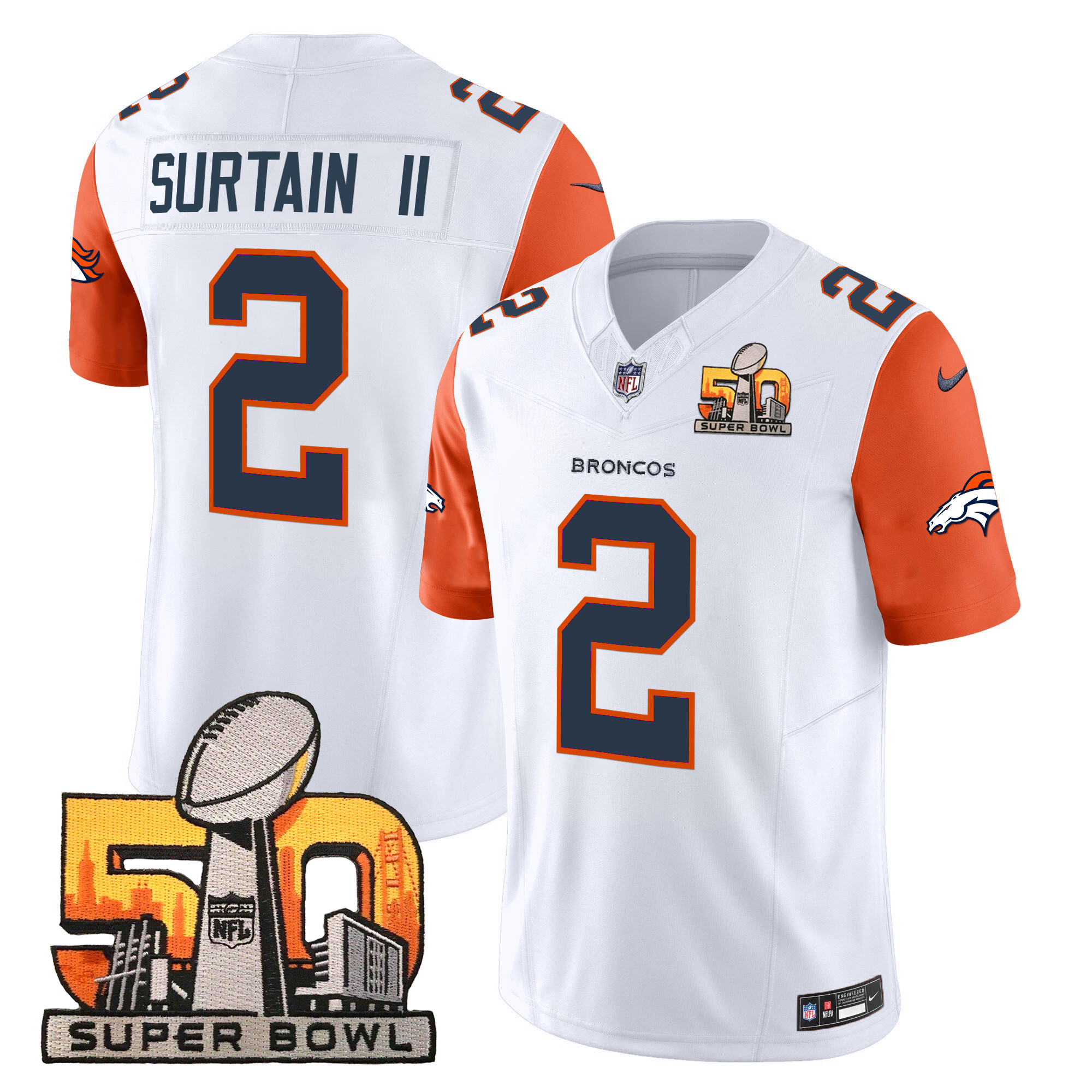 Men's Denver Broncos Super Bowl 50 Patch Vapor Limited Jersey - All Stitched - Image 37