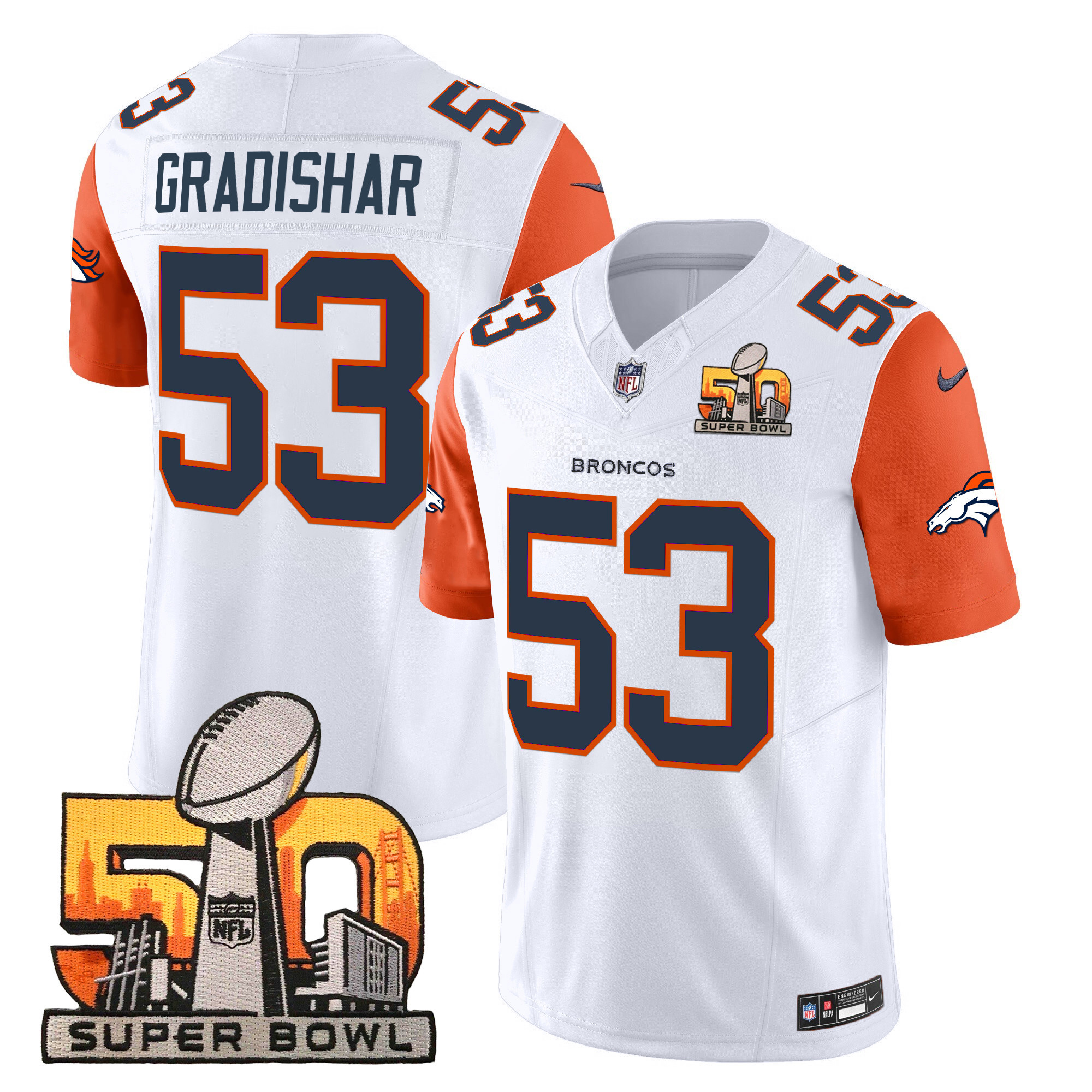Men's Denver Broncos Super Bowl 50 Patch Vapor Limited Jersey - All Stitched - Image 42