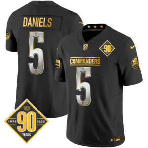 Men's Washington Commanders 90th Anniversary Patch Gold Vapor Limited Jersey - All Stitched