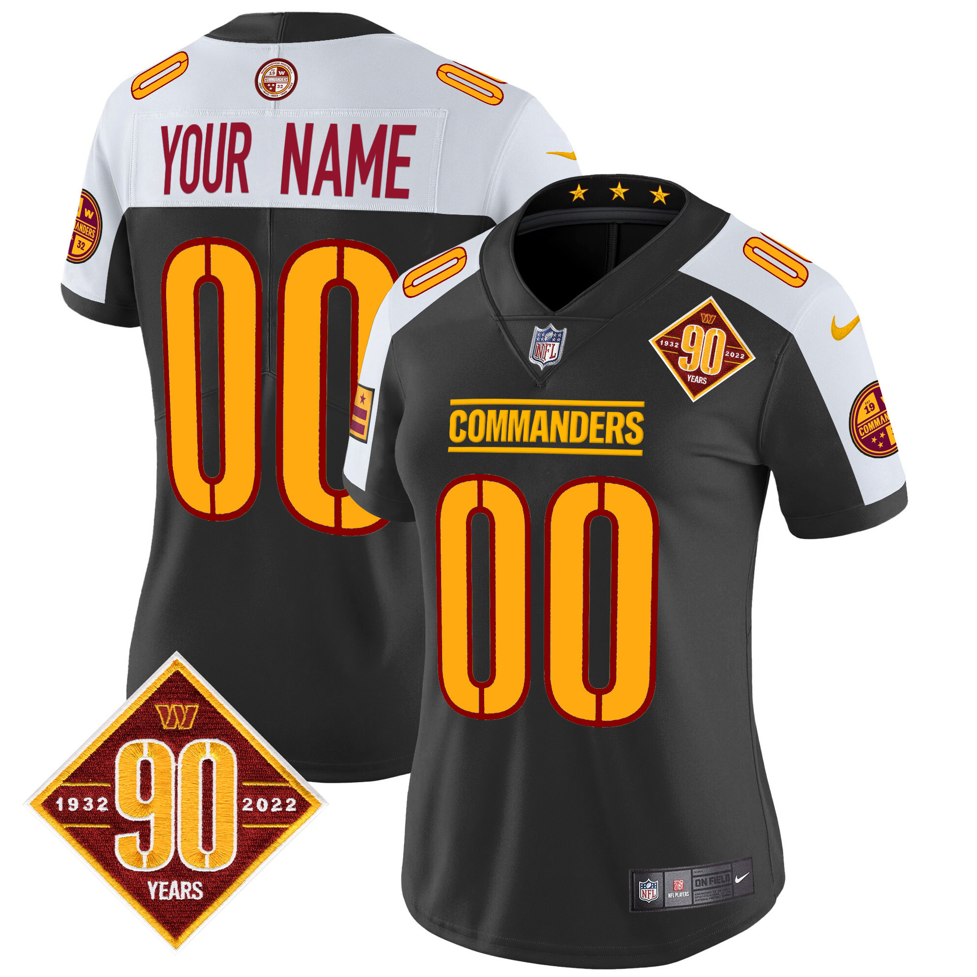 Washington Commanders 90th Anniversary Patch Vapor Limited Custom Jersey - All Stitched - Image 8