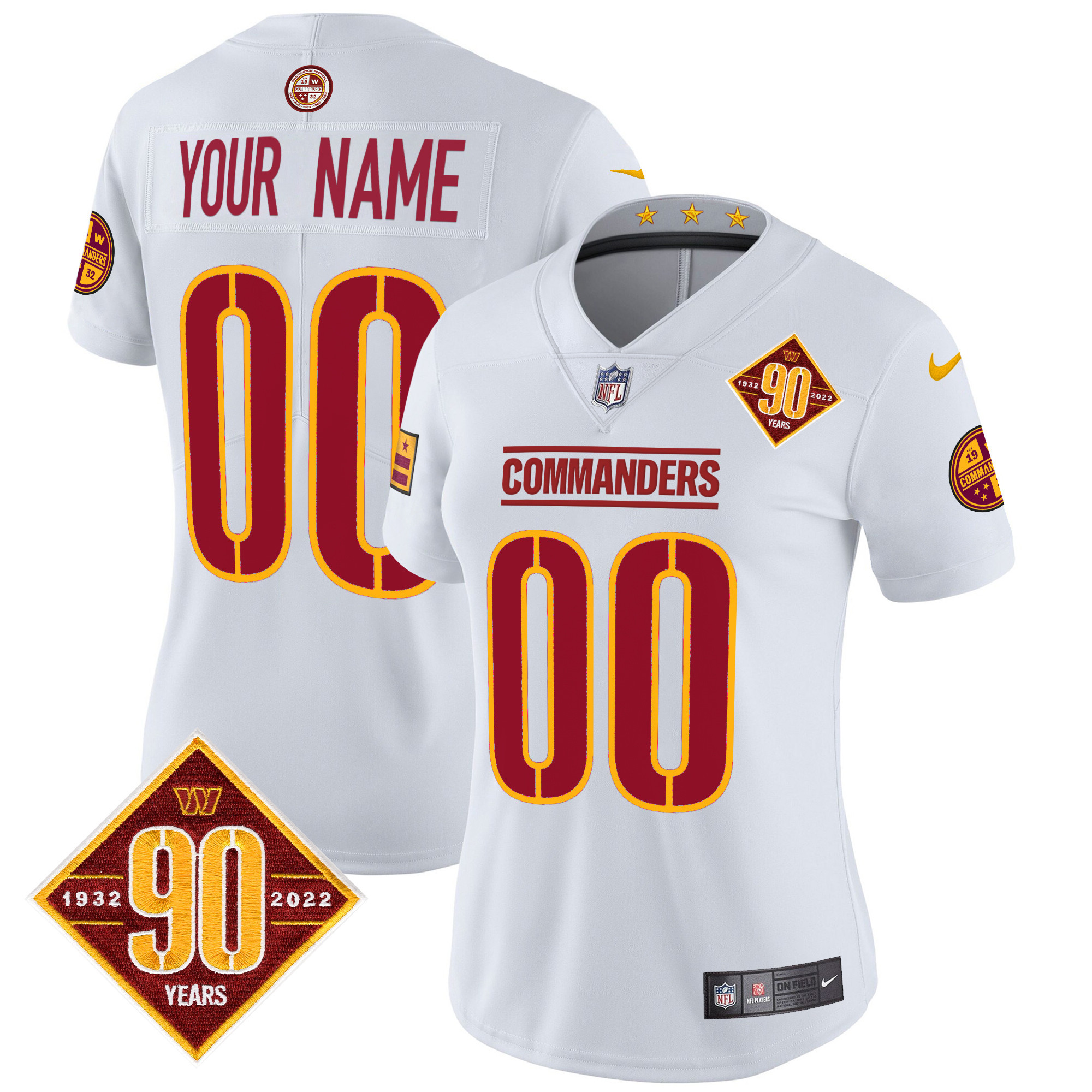 Washington Commanders 90th Anniversary Patch Vapor Limited Custom Jersey - All Stitched - Image 11