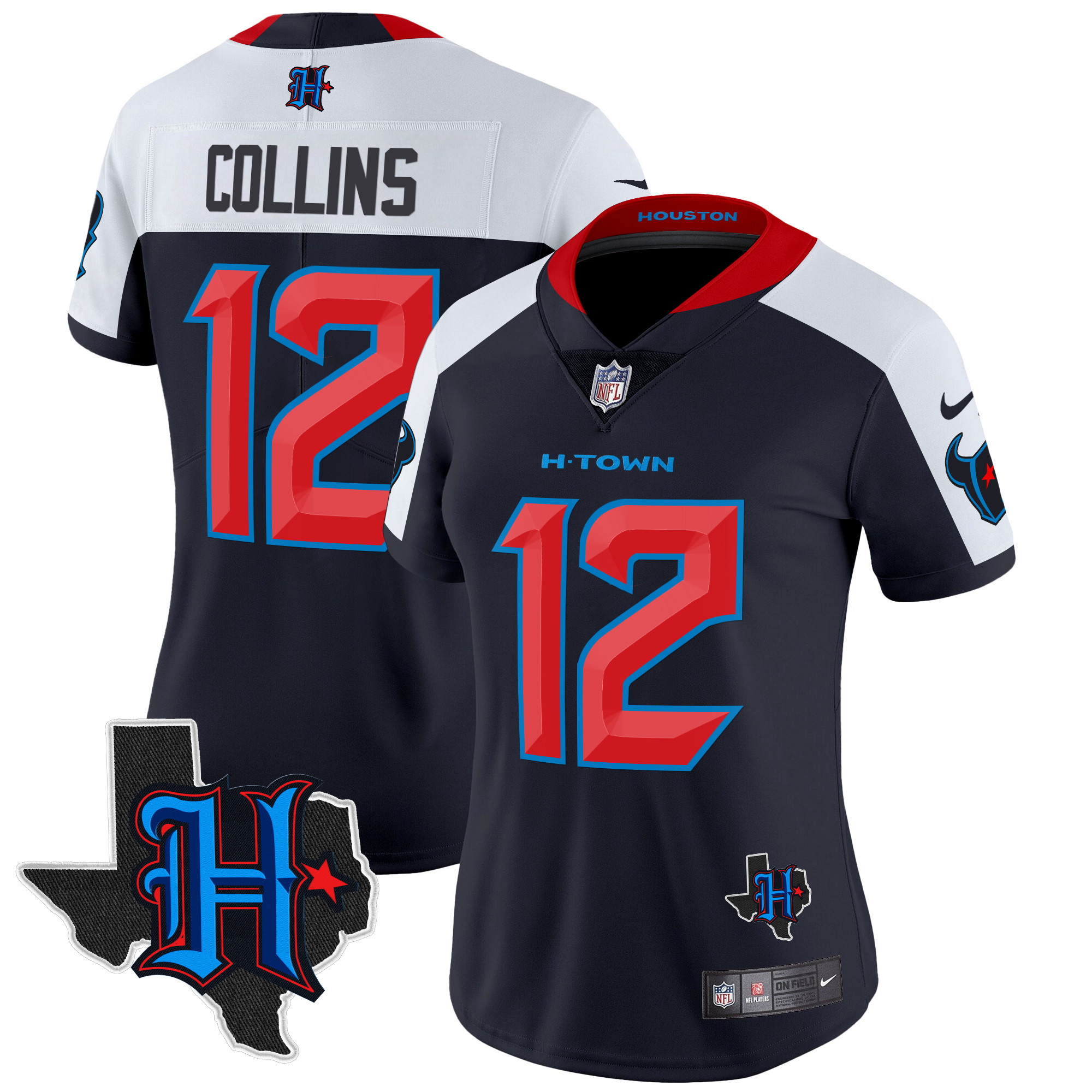Women's Houston Texans 2024 Texas Patch Vapor Limited Jersey V2 - All Stitched - Image 36