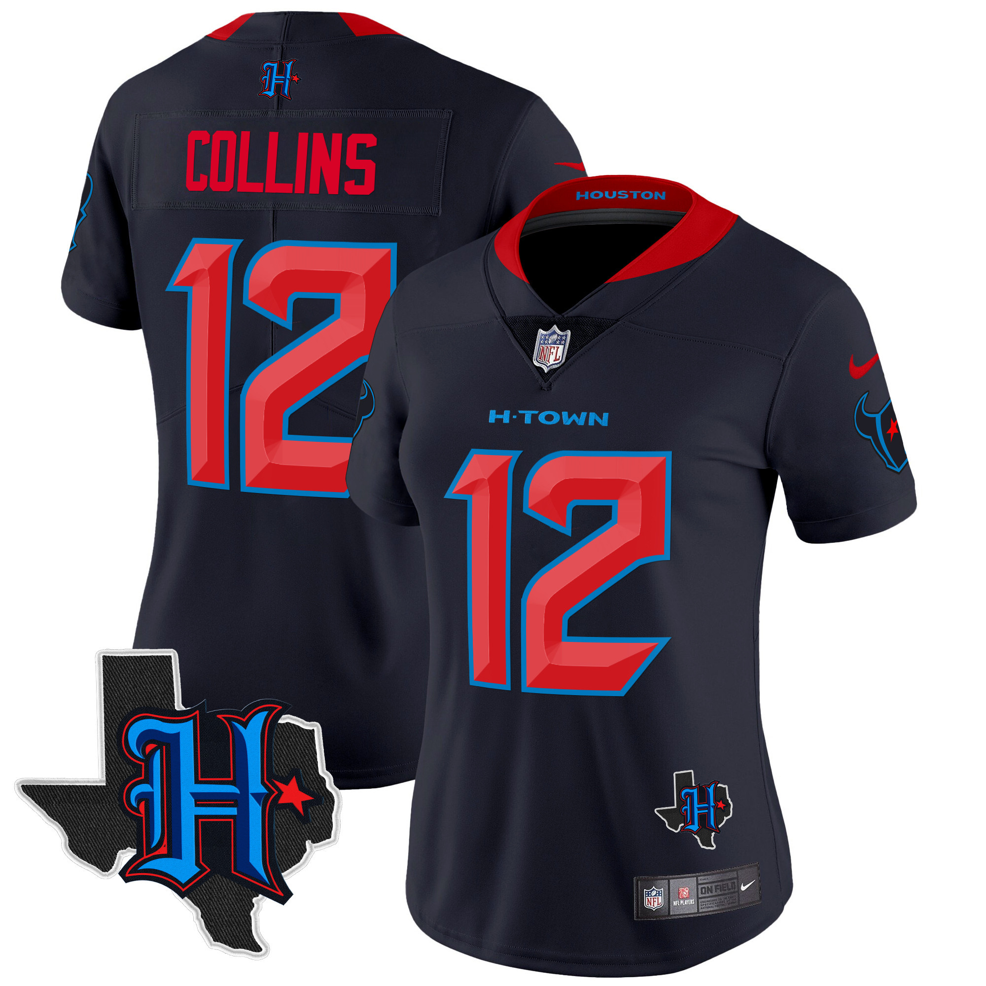 Women's Houston Texans 2024 Texas Patch Vapor Limited Jersey V2 - All Stitched - Image 18