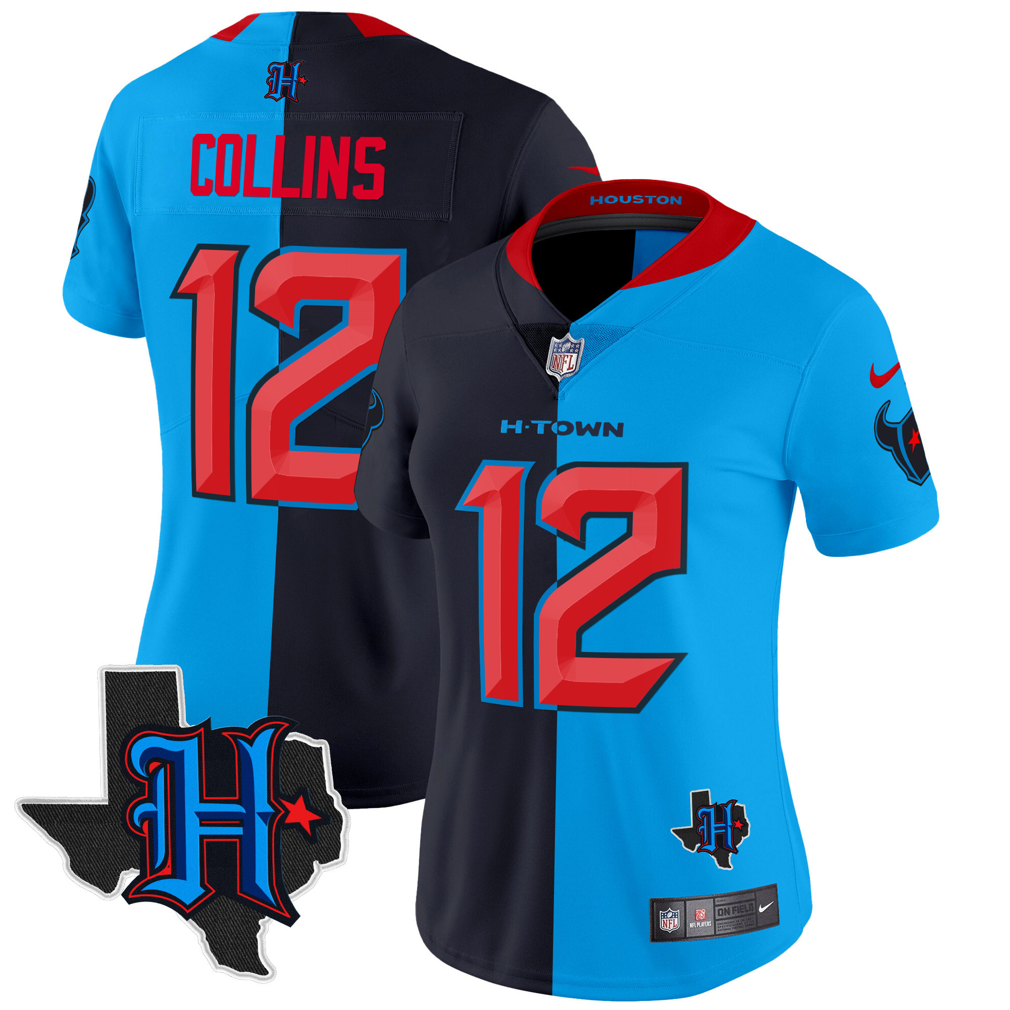 Women's Houston Texans 2024 Texas Patch Vapor Limited Jersey V2 - All Stitched - Image 54