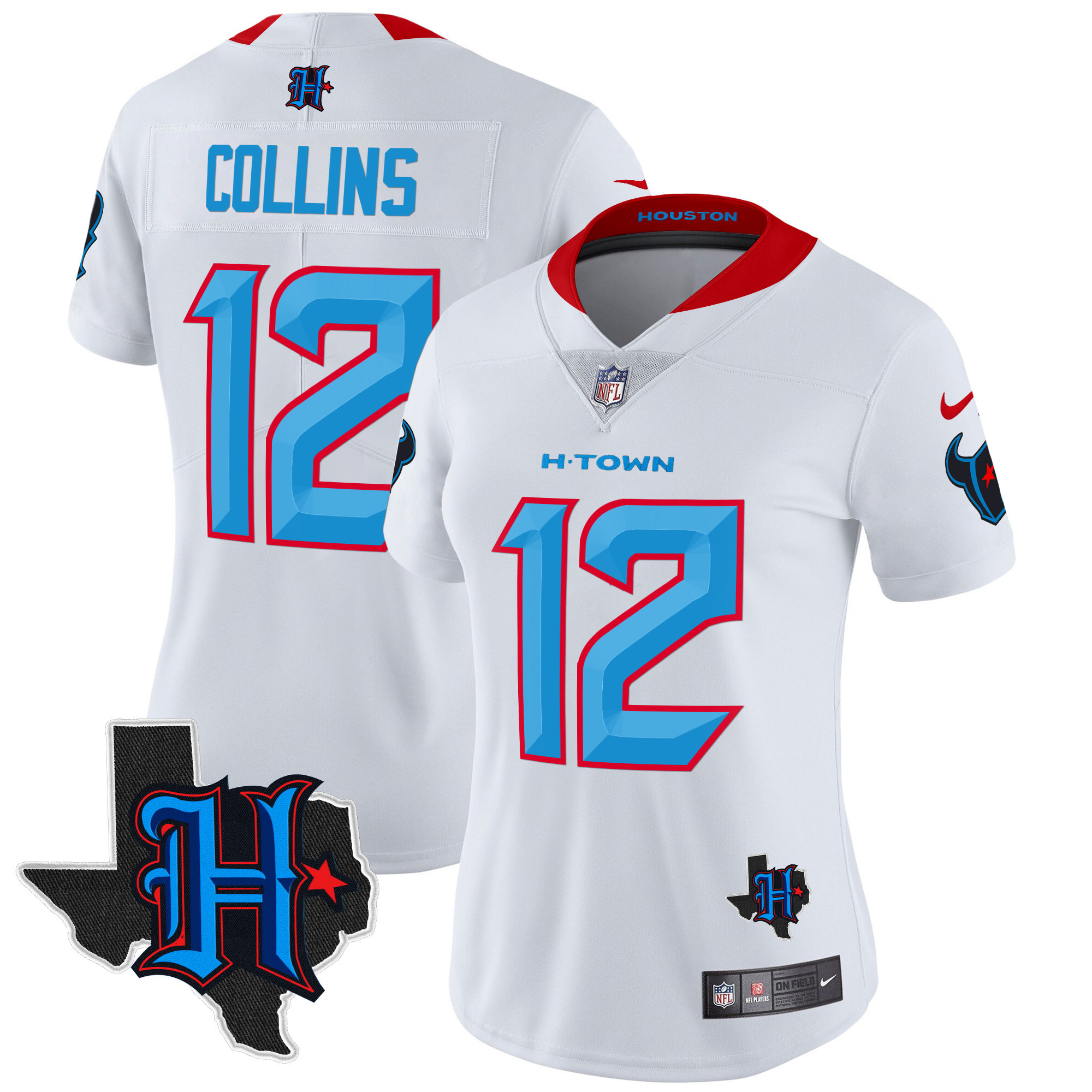 Women's Houston Texans 2024 Texas Patch Vapor Limited Jersey V2 - All Stitched - Image 63