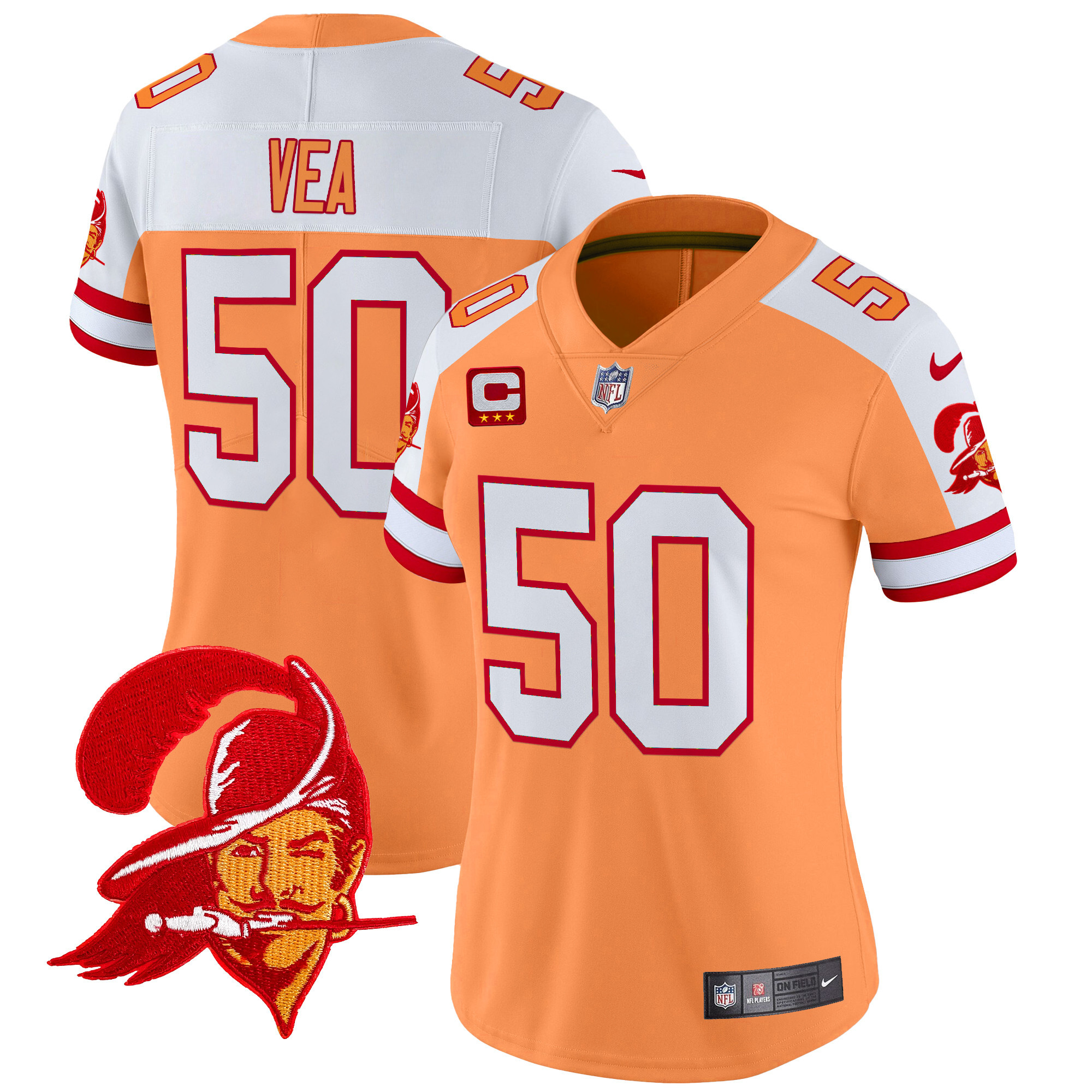 Women's Tampa Bay Buccaneers Throwback Vapor Limited Jersey V2 - All Stitched - Image 5