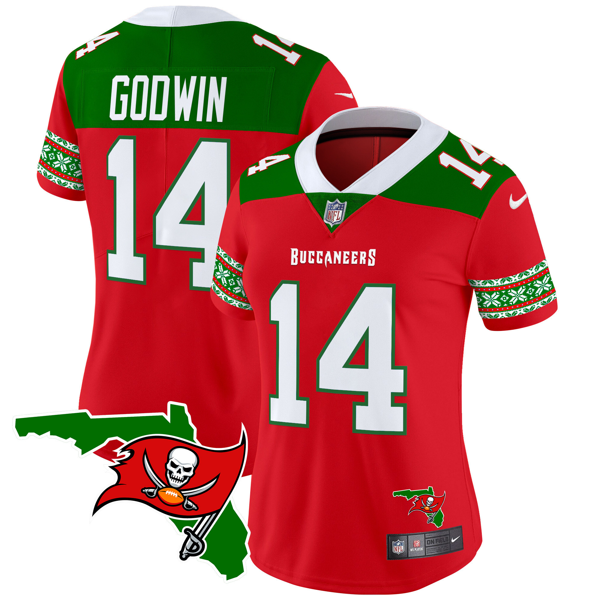 Women's Buccaneers 2024 Christmas Vapor Limited Jersey - All Stitched - Image 3