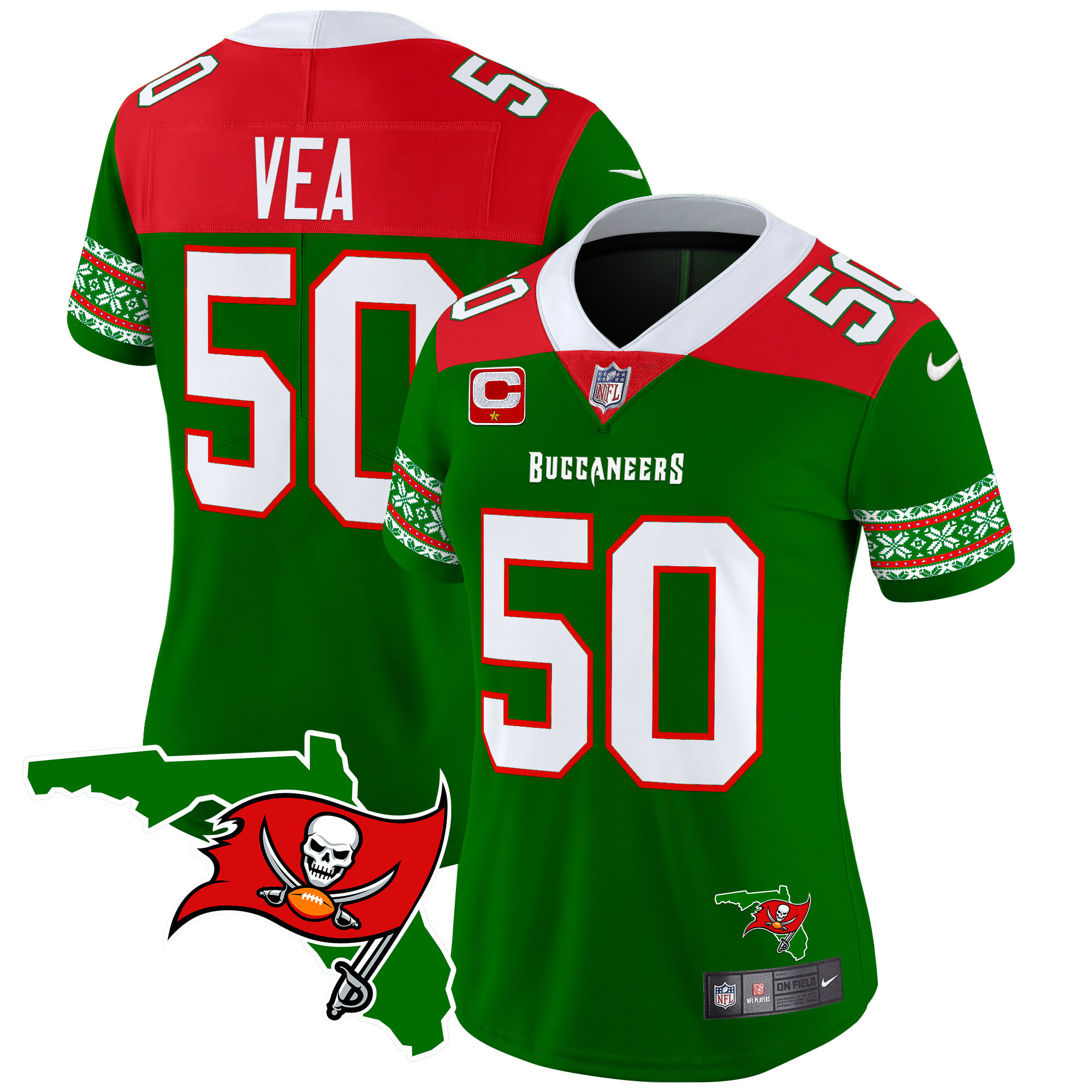 Women's Buccaneers 2024 Christmas Vapor Limited Jersey - All Stitched - Image 12