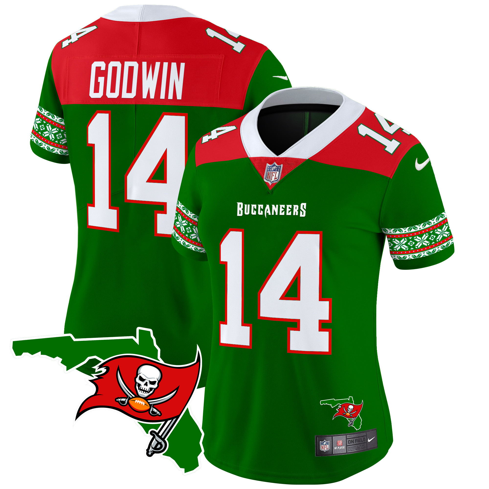Women's Buccaneers 2024 Christmas Vapor Limited Jersey - All Stitched - Image 10