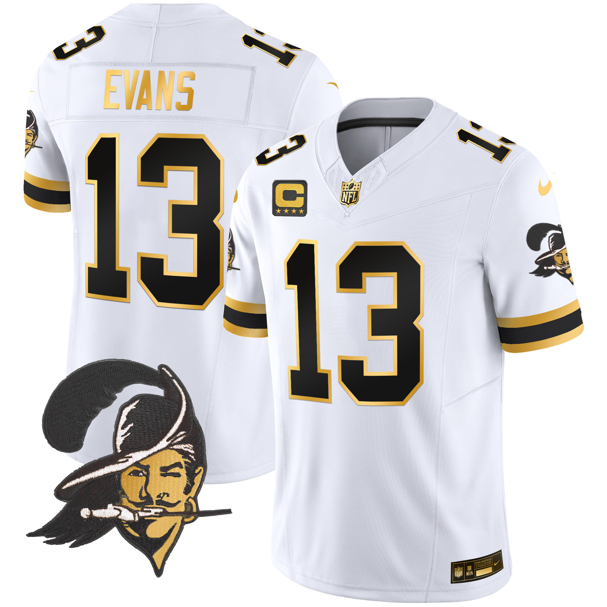 Men's Buccaneers Throwback Gold Vapor Limited Jersey - All Stitched - Image 17
