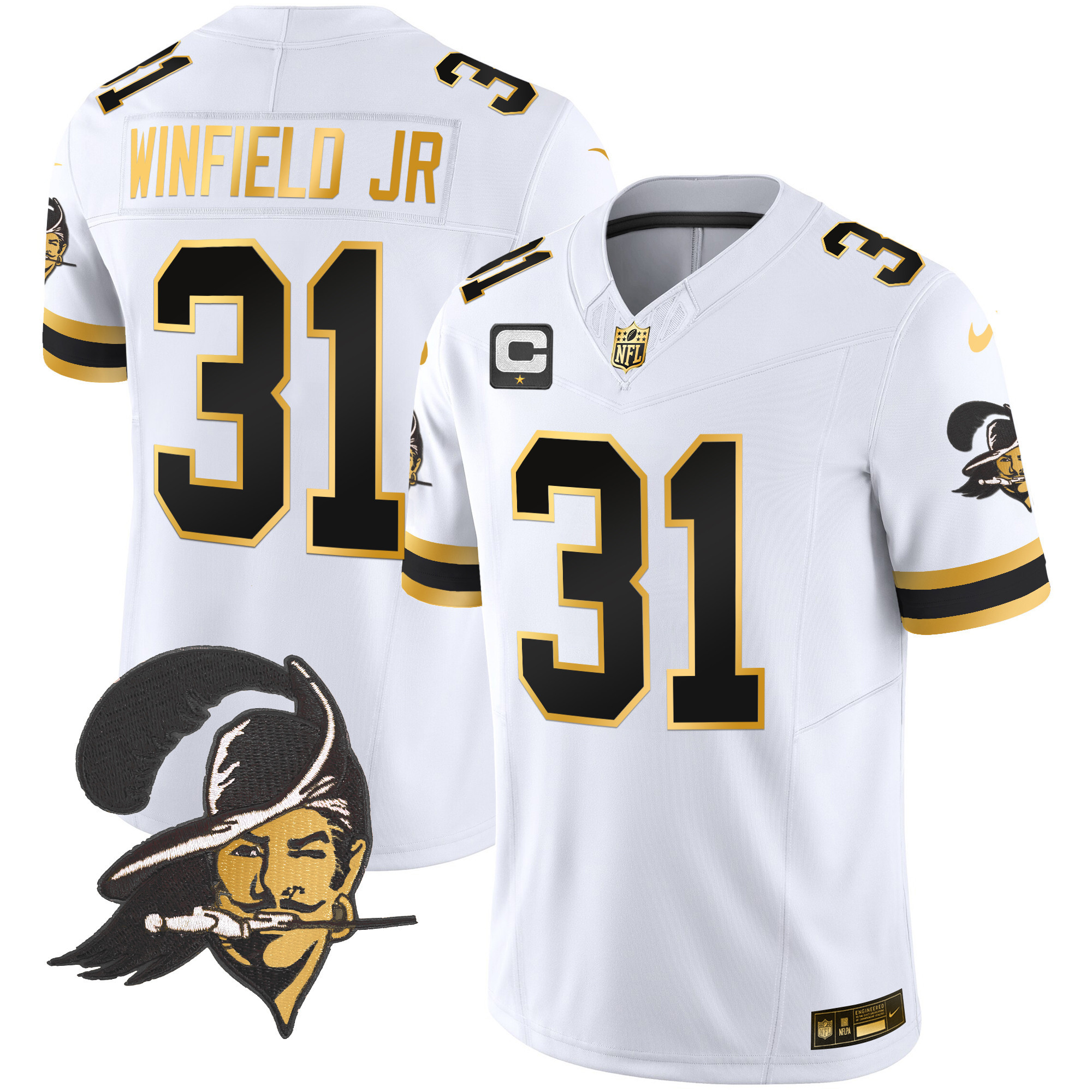 Men's Buccaneers Throwback Gold Vapor Limited Jersey - All Stitched - Image 20