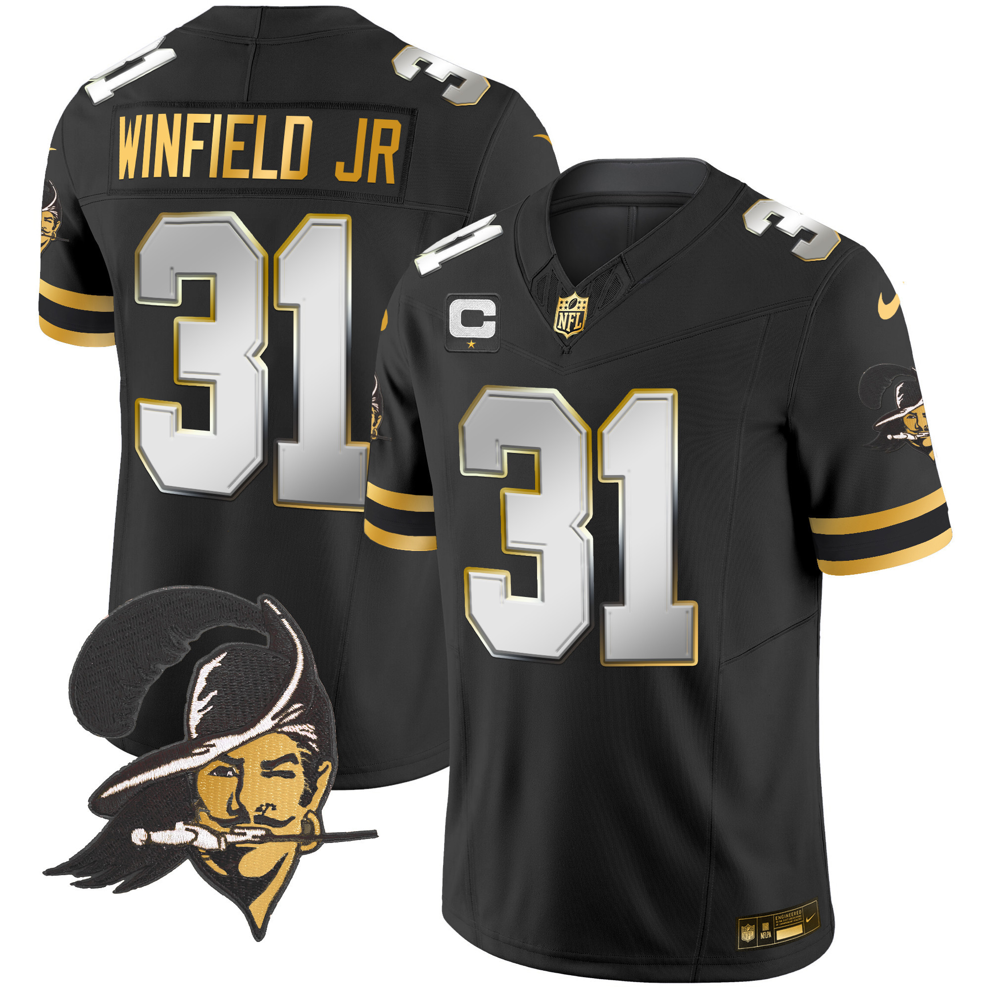 Men's Buccaneers Throwback Gold Vapor Limited Jersey - All Stitched - Image 6