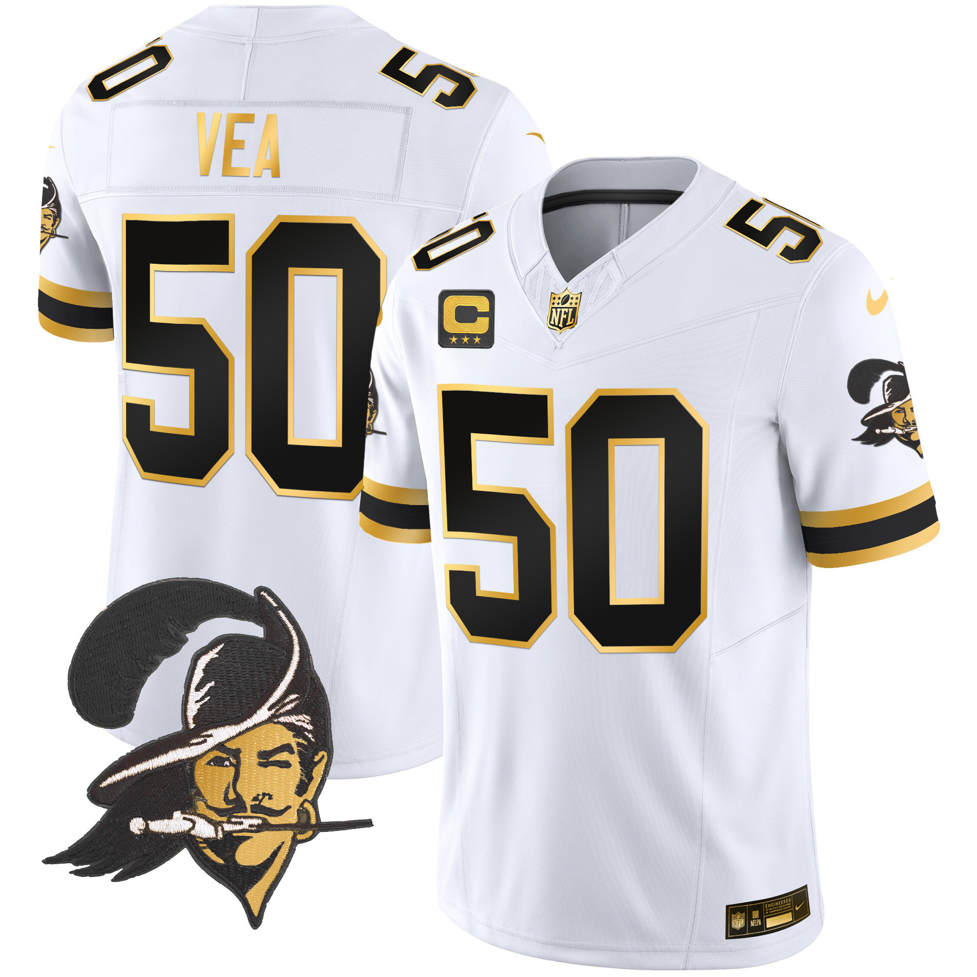 Men's Buccaneers Throwback Gold Vapor Limited Jersey - All Stitched - Image 19