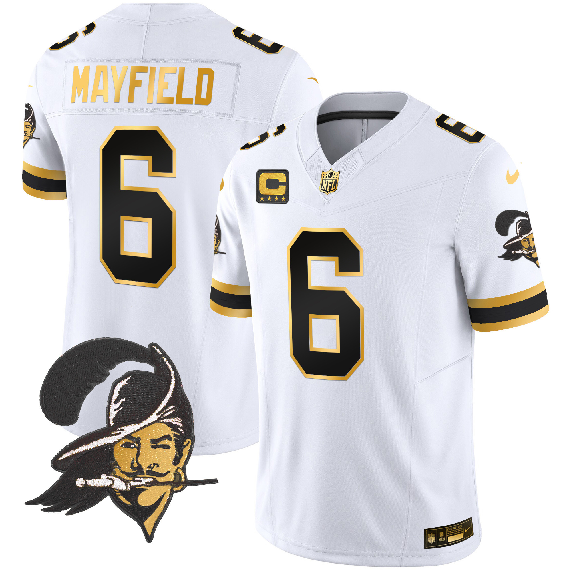 Men's Buccaneers Throwback Gold Vapor Limited Jersey - All Stitched - Image 15