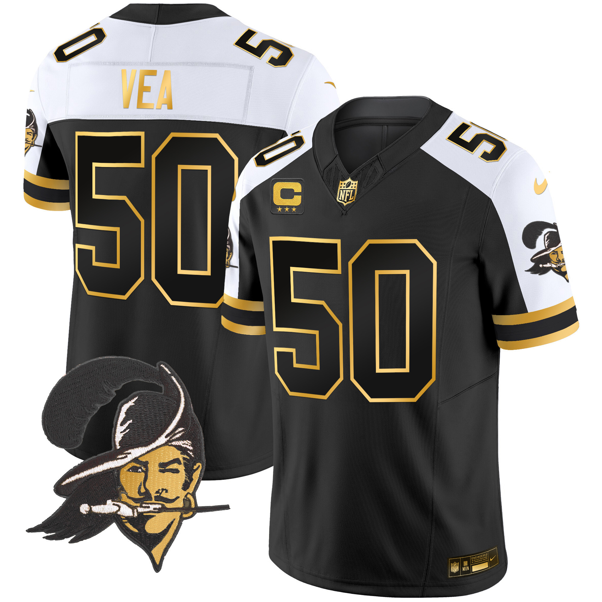 Men's Buccaneers Throwback Gold Vapor Limited Jersey - All Stitched - Image 26