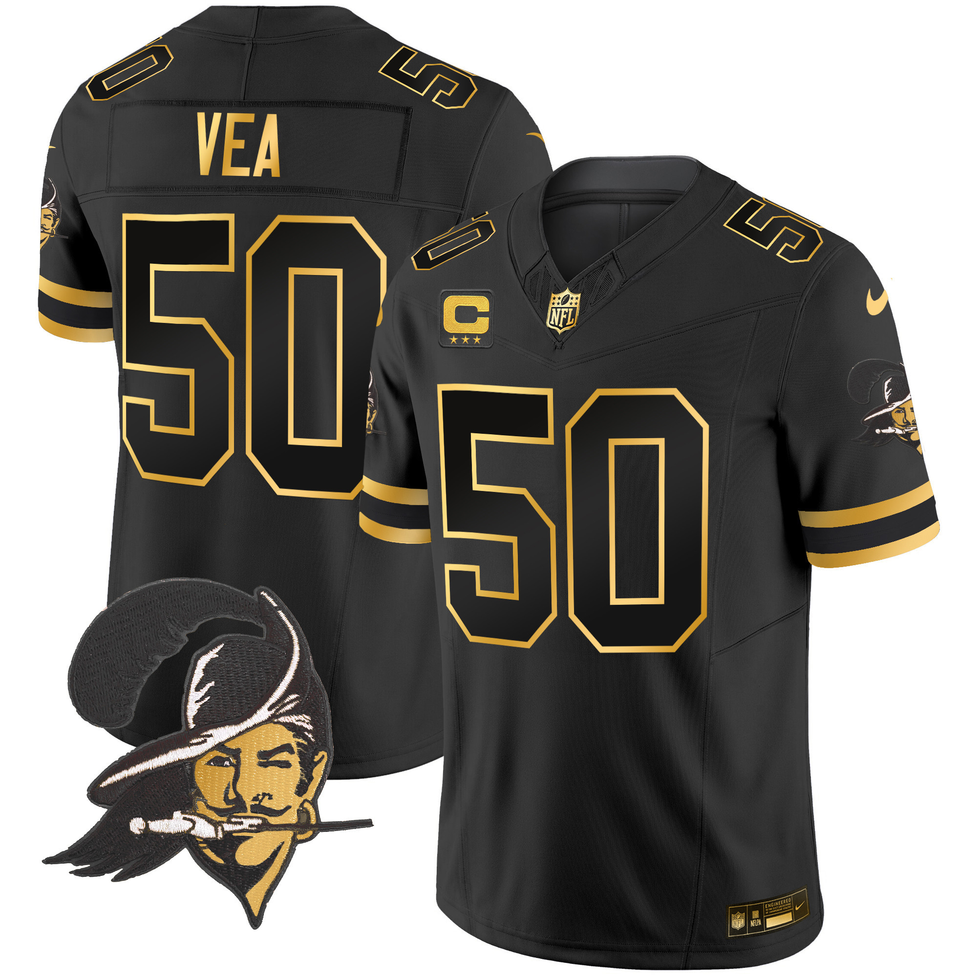 Men's Buccaneers Throwback Gold Vapor Limited Jersey - All Stitched - Image 12