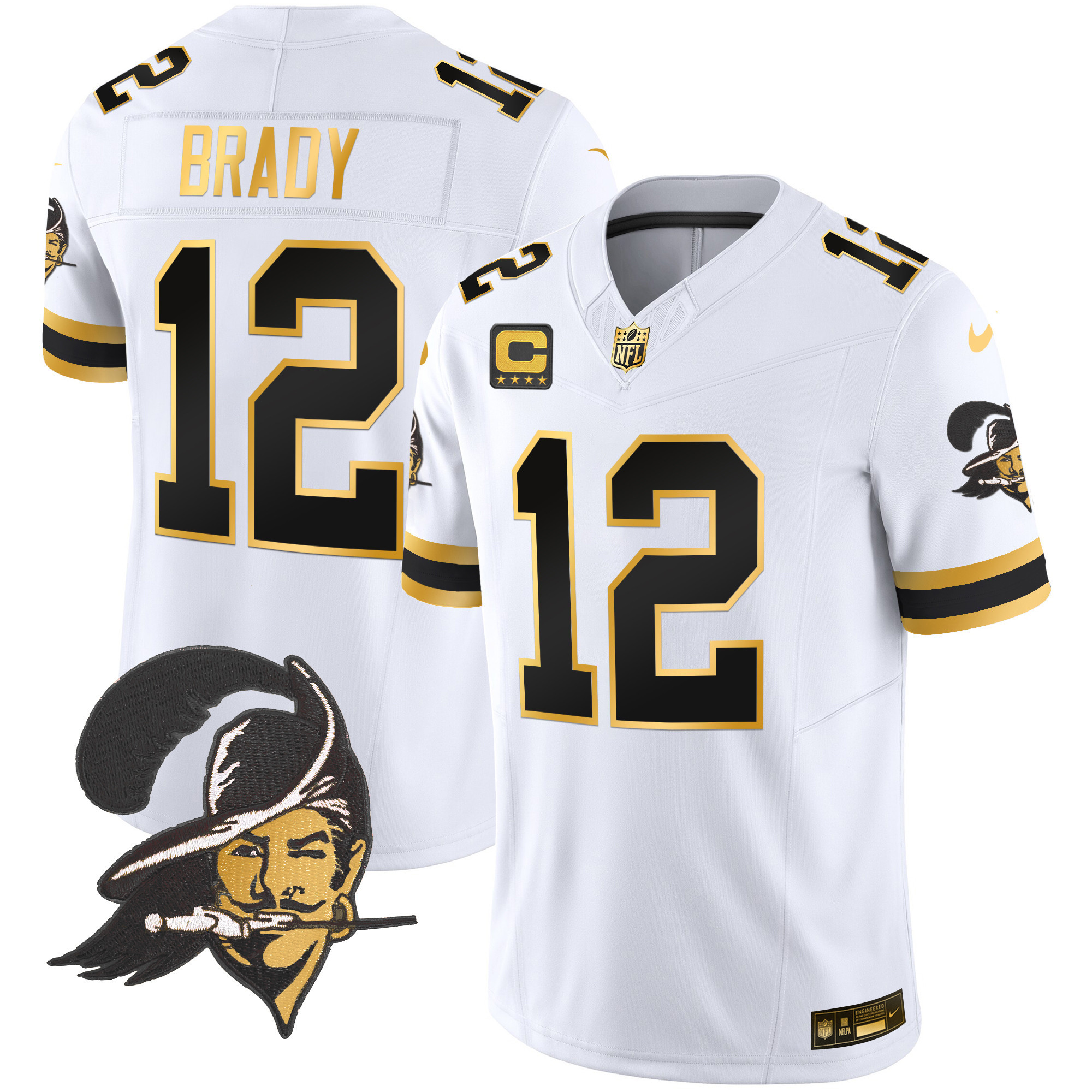 Men's Buccaneers Throwback Gold Vapor Limited Jersey - All Stitched - Image 16