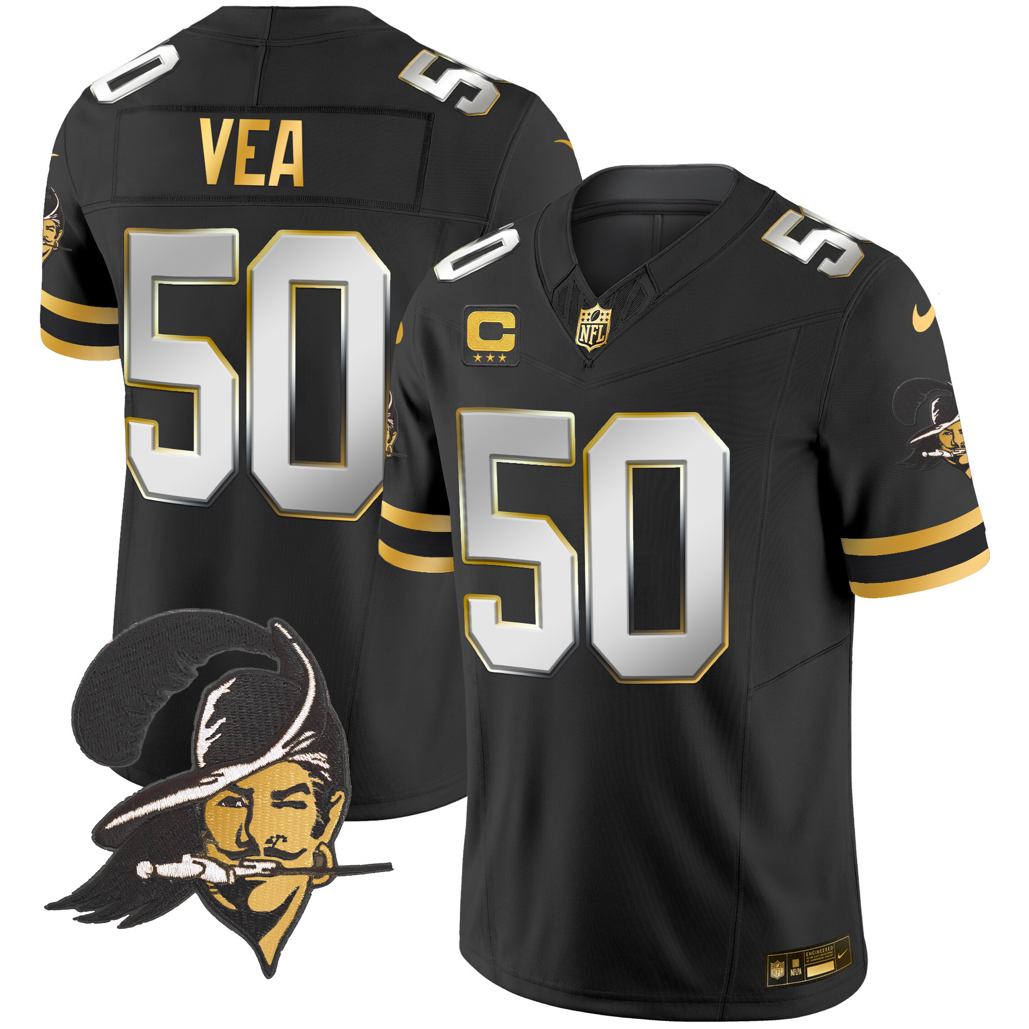 Men's Buccaneers Throwback Gold Vapor Limited Jersey - All Stitched - Image 5