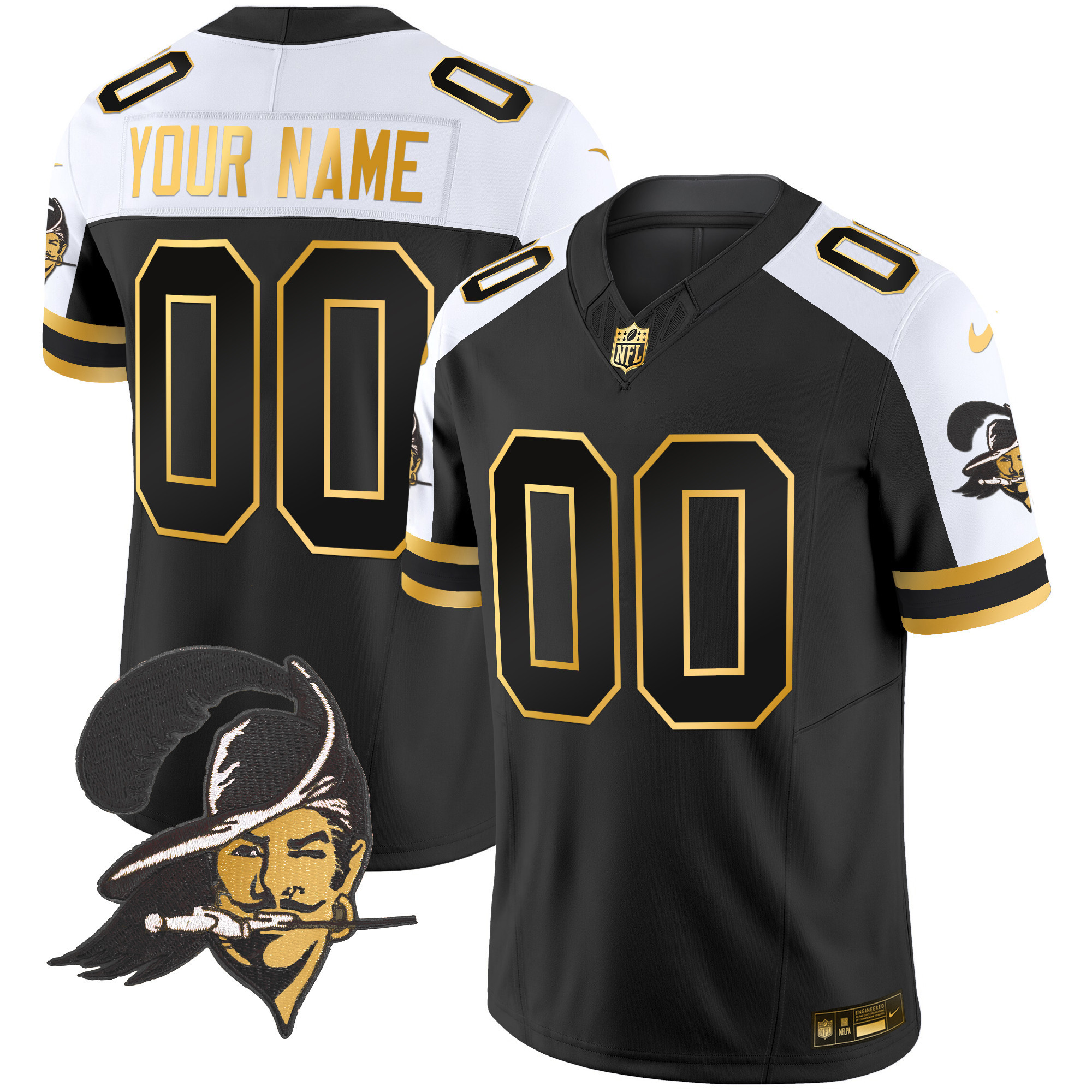 Buccaneers Throwback Gold Vapor Limited Custom Jersey - All Stitched - Image 4