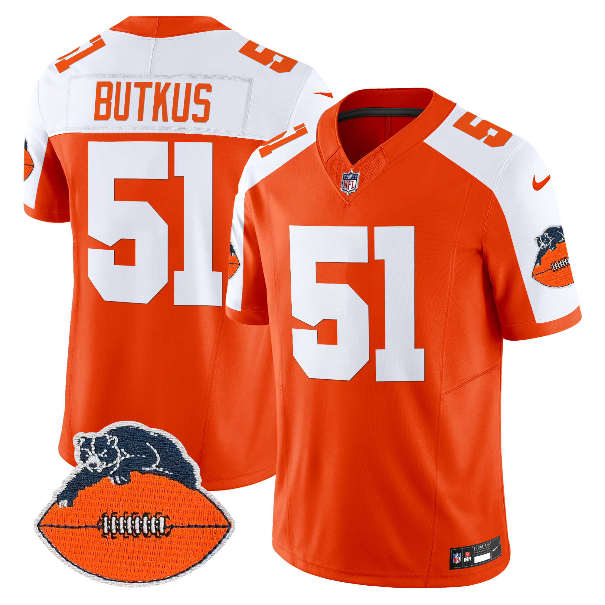 Men's Chicago Bears Throwback Vapor Limited Jersey - All Stitched - Image 9