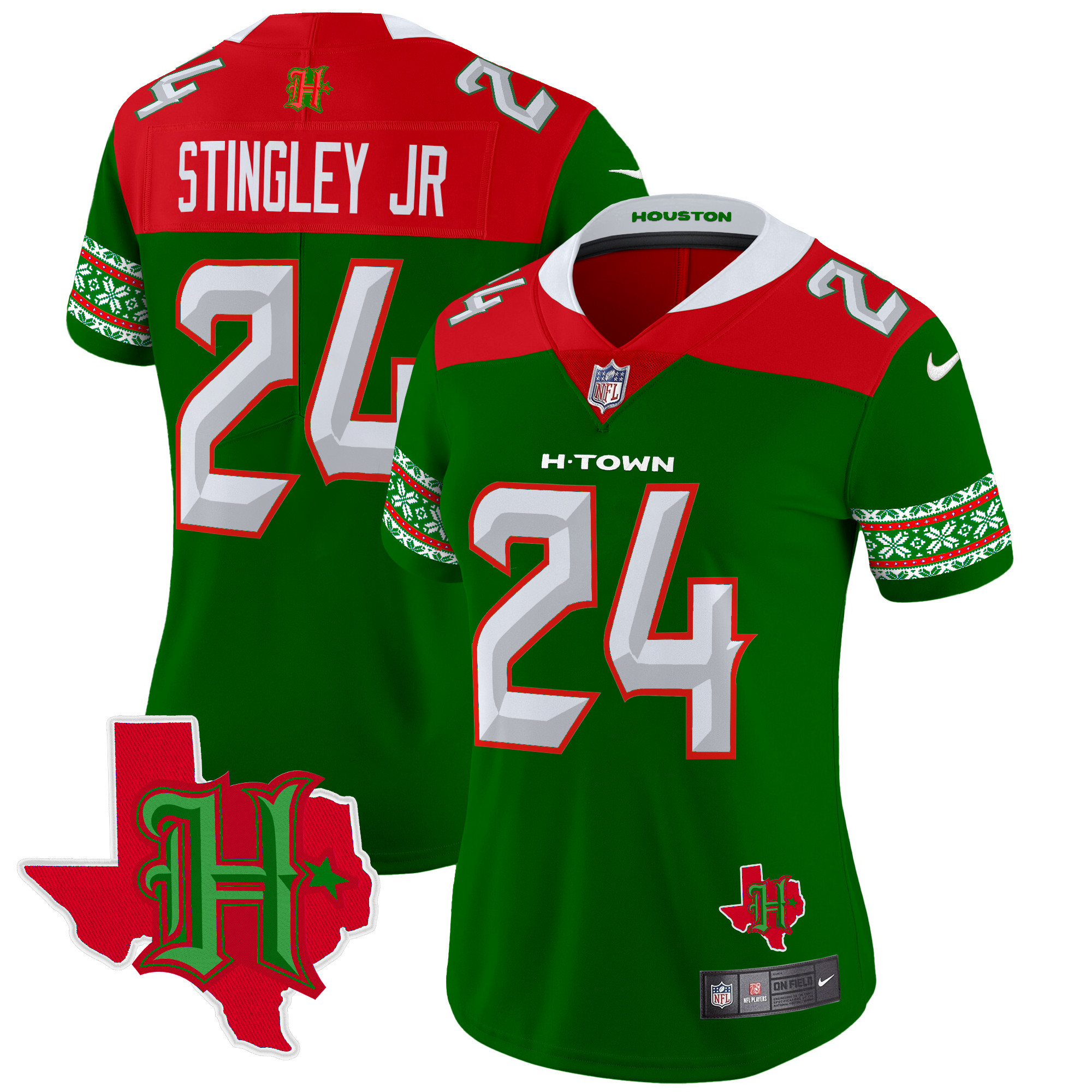 Women's Houston Texans 2024 Christmas Vapor Limited Jersey - All Stitched - Image 13
