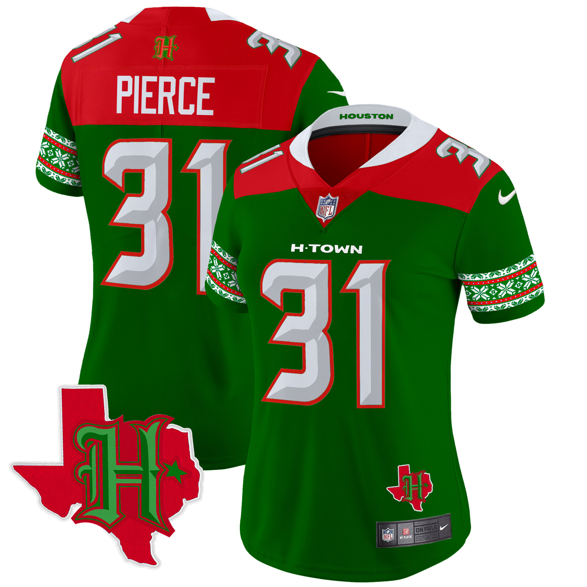 Women's Houston Texans 2024 Christmas Vapor Limited Jersey - All Stitched - Image 14