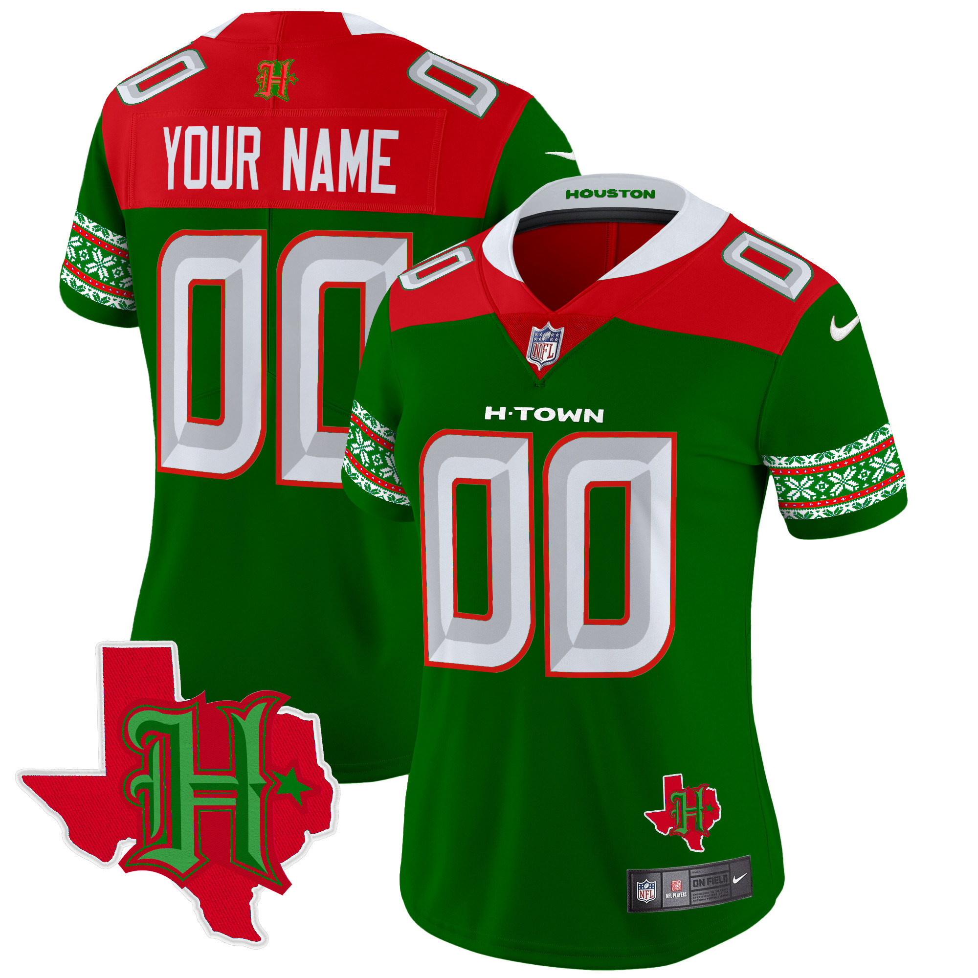 Houston Texans 2024 Christmas Vapor Limited Jersey - All Stitched - Image 4