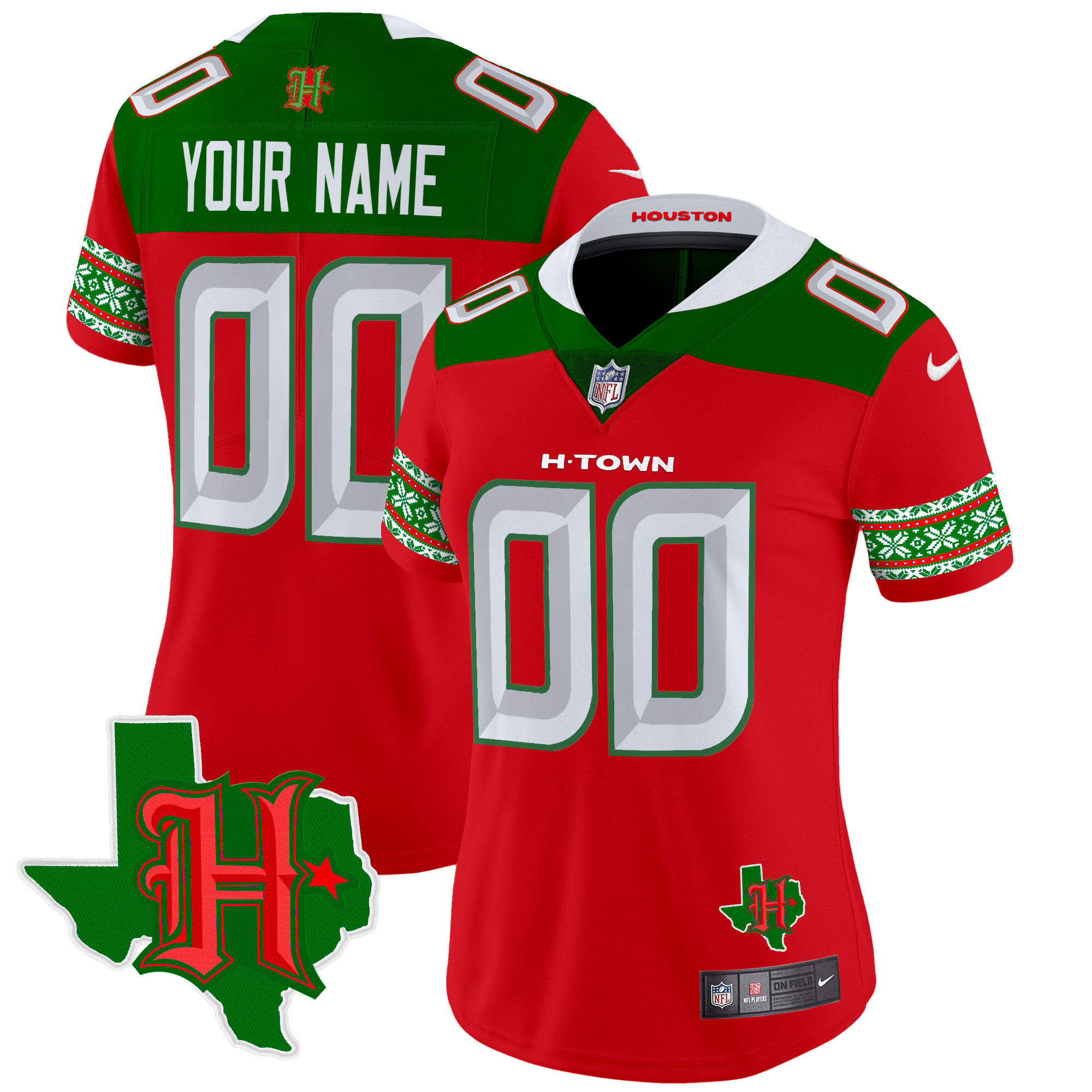 Houston Texans 2024 Christmas Vapor Limited Jersey - All Stitched - Image 3
