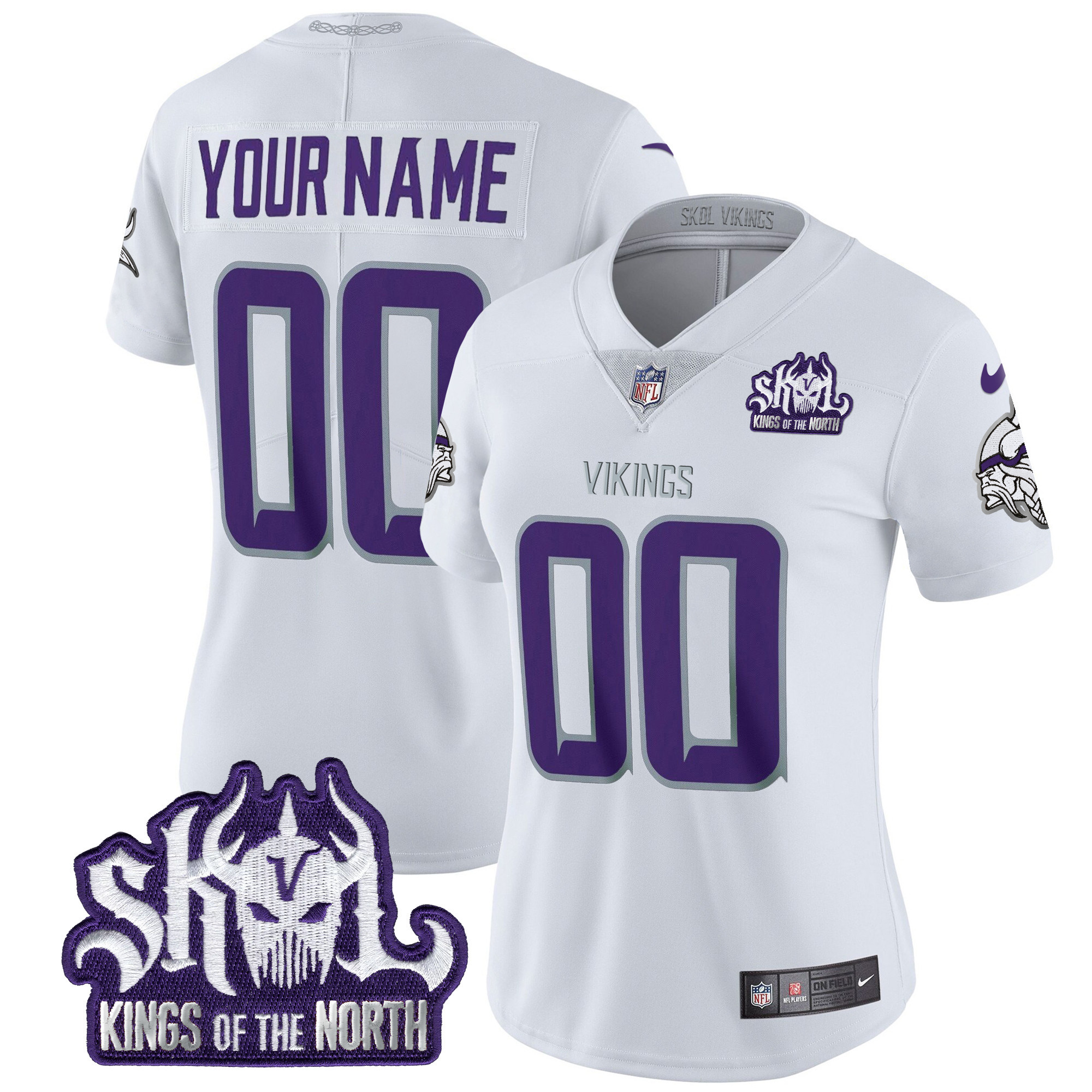 Minnesota Vikings King Of The North Patch Throwback Vapor Limited Custom Jersey - All Stitched - Image 10