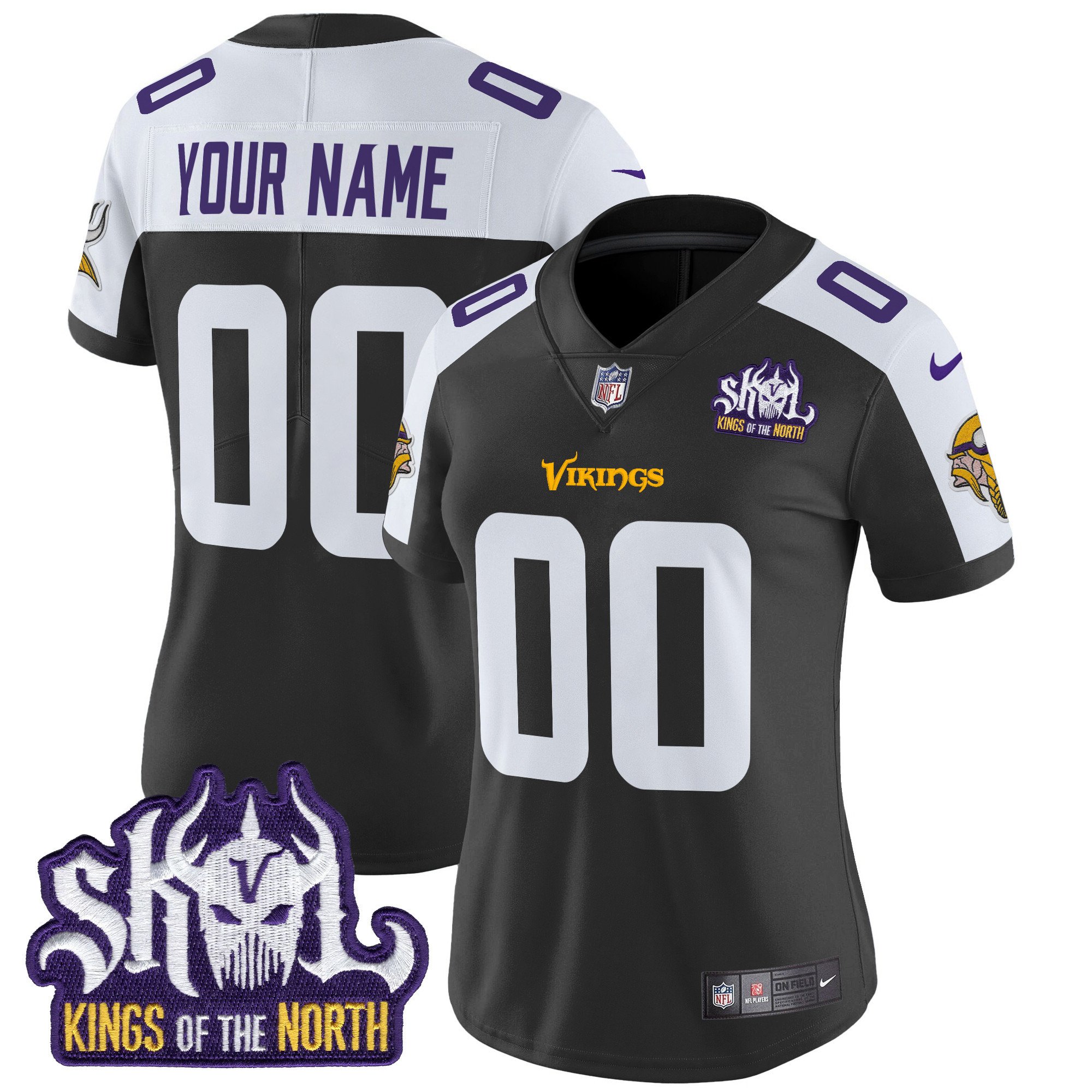 Minnesota Vikings Kings Of The North Patch Vapor Limited Custom Jersey - All Stitched - Image 7