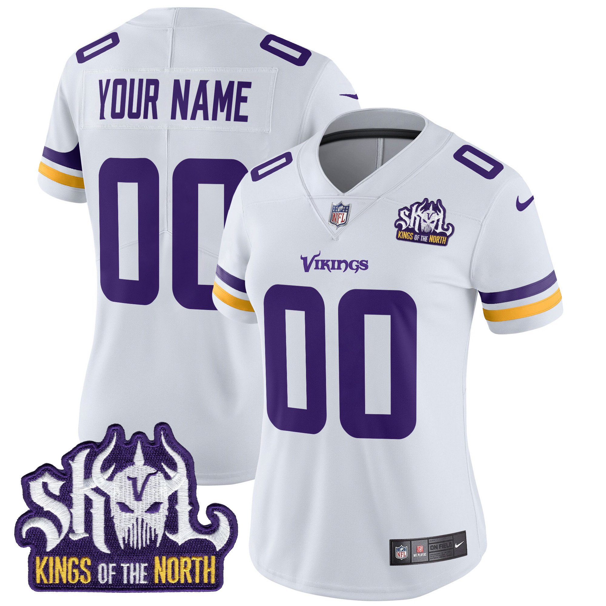 Minnesota Vikings Kings Of The North Patch Vapor Limited Custom Jersey - All Stitched - Image 9