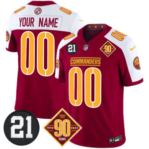 Washington Commanders 90th & Sean Taylor Patch Vapor Limited Custom Jersey - All Stitched