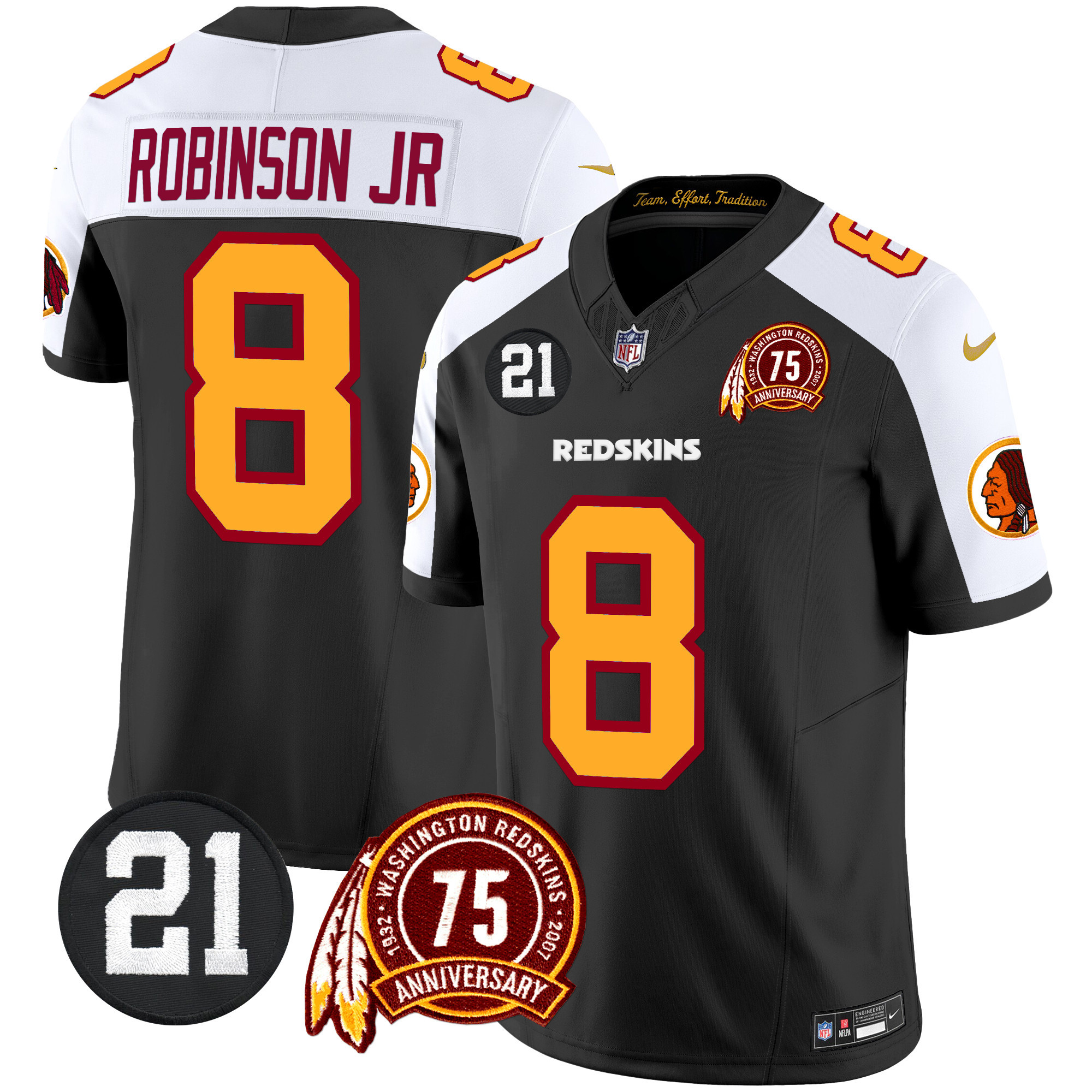 Men's Washington Redskins 75th & Sean Taylor Patch Vapor Limited Jersey - All Stitched - Image 39