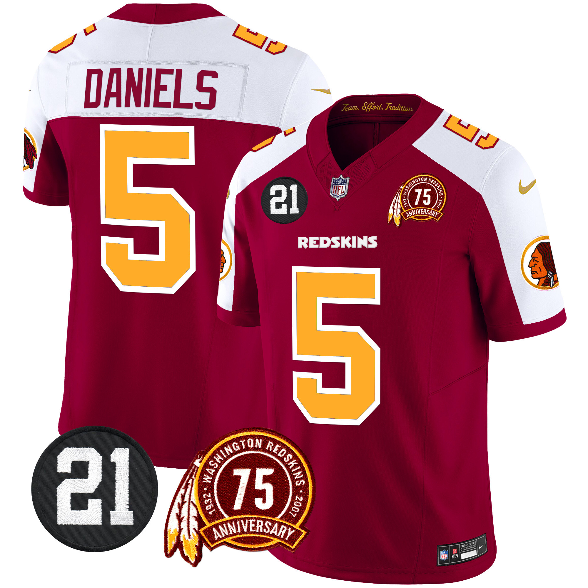 Men's Washington Redskins 75th & Sean Taylor Patch Vapor Limited Jersey - All Stitched - Image 28