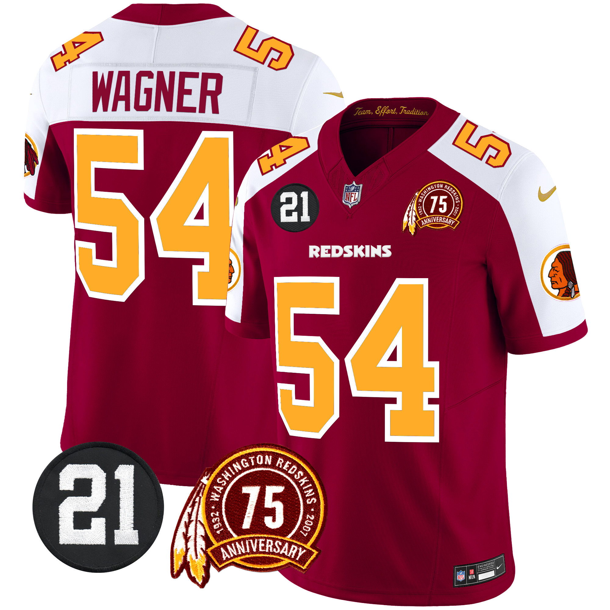 Men's Washington Redskins 75th & Sean Taylor Patch Vapor Limited Jersey - All Stitched - Image 32