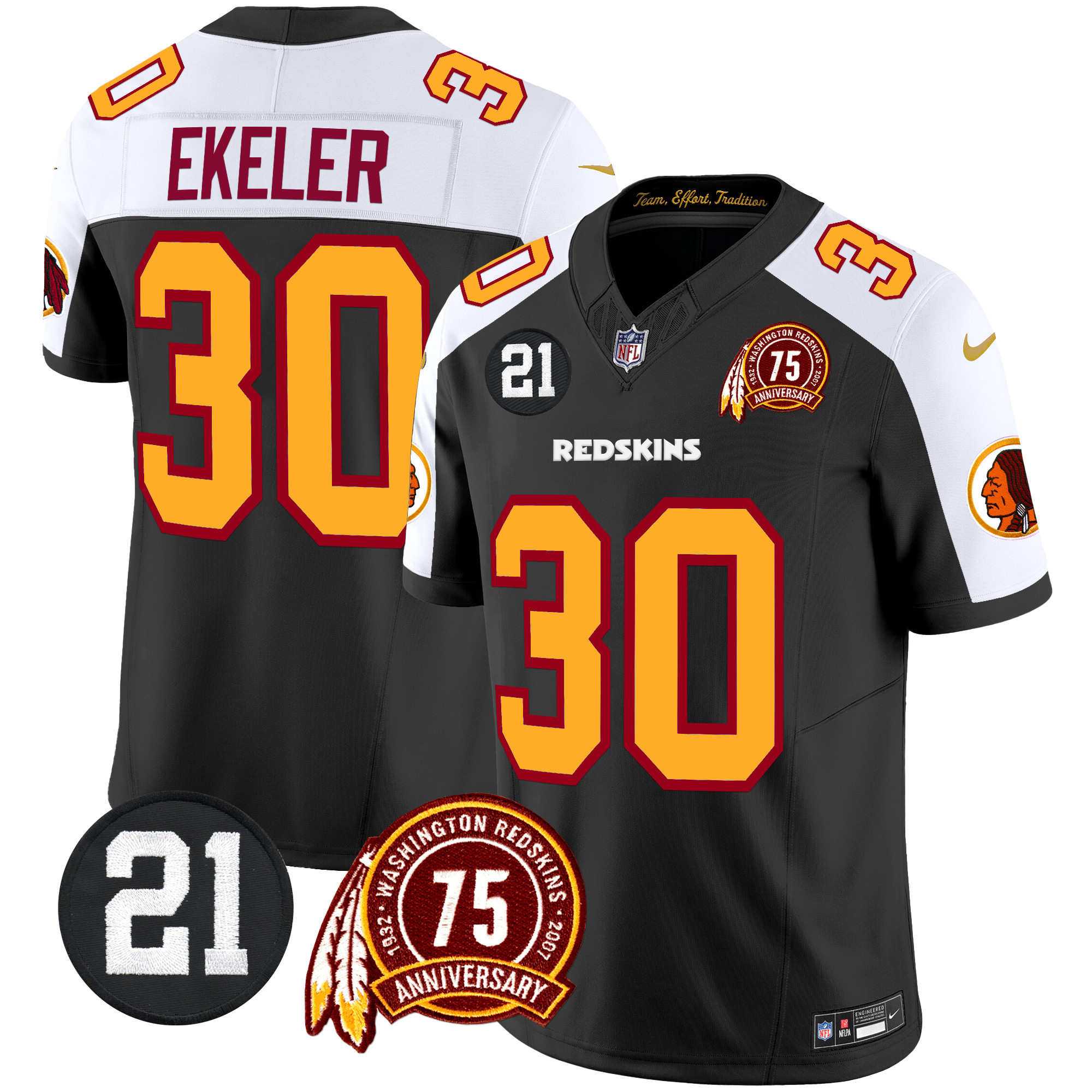 Men's Washington Redskins 75th & Sean Taylor Patch Vapor Limited Jersey - All Stitched - Image 40
