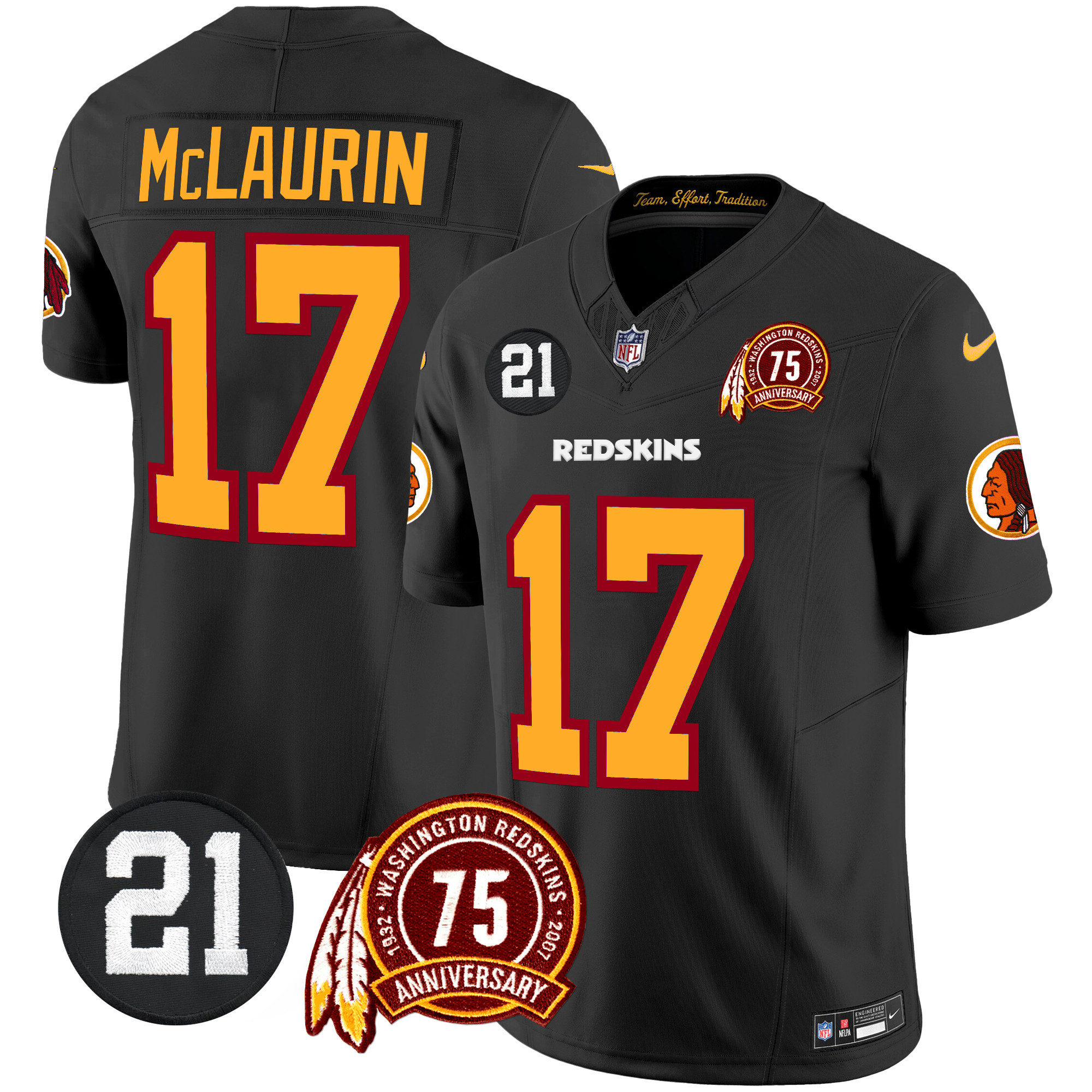Men's Washington Redskins 75th & Sean Taylor Patch Vapor Limited Jersey - All Stitched - Image 15