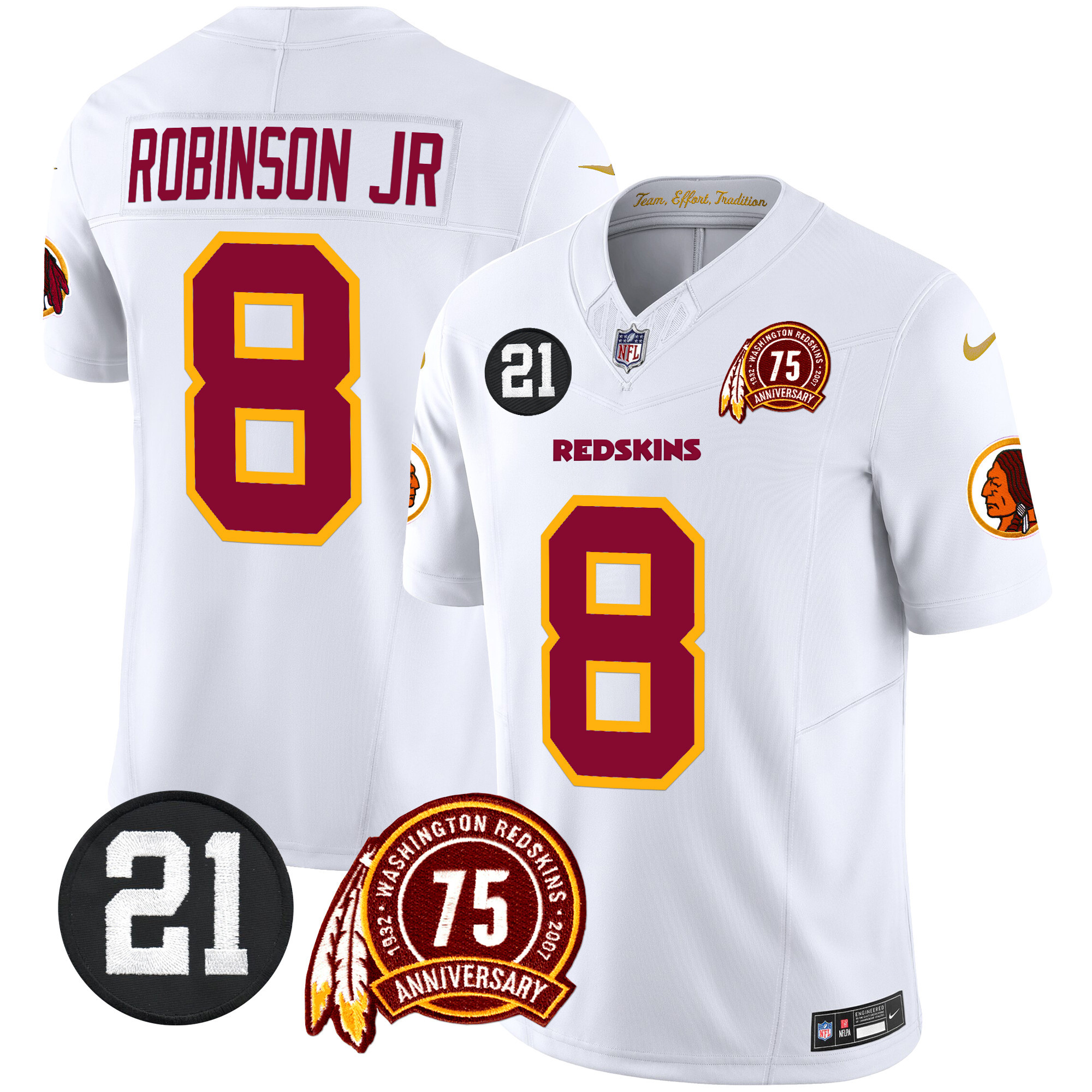 Men's Washington Redskins 75th & Sean Taylor Patch Vapor Limited Jersey - All Stitched - Image 21