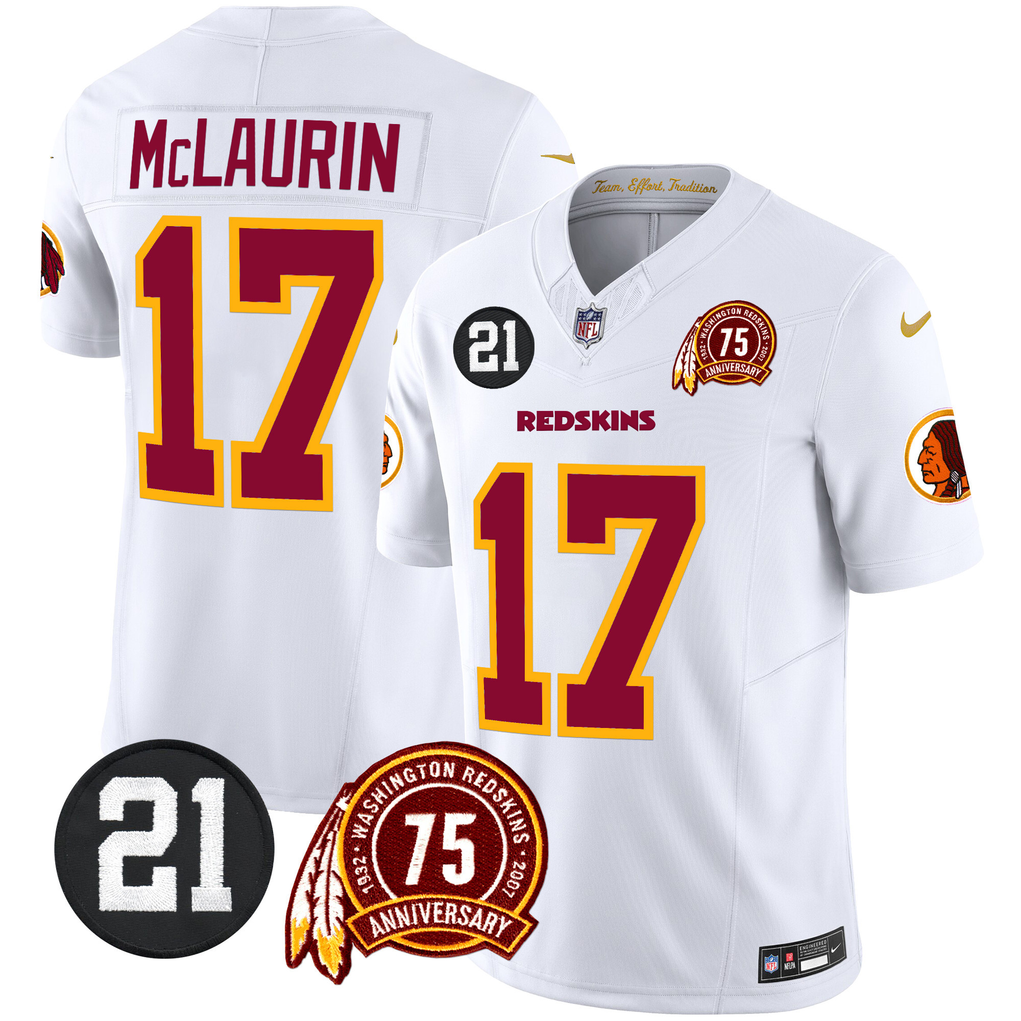 Men's Washington Redskins 75th & Sean Taylor Patch Vapor Limited Jersey - All Stitched - Image 24
