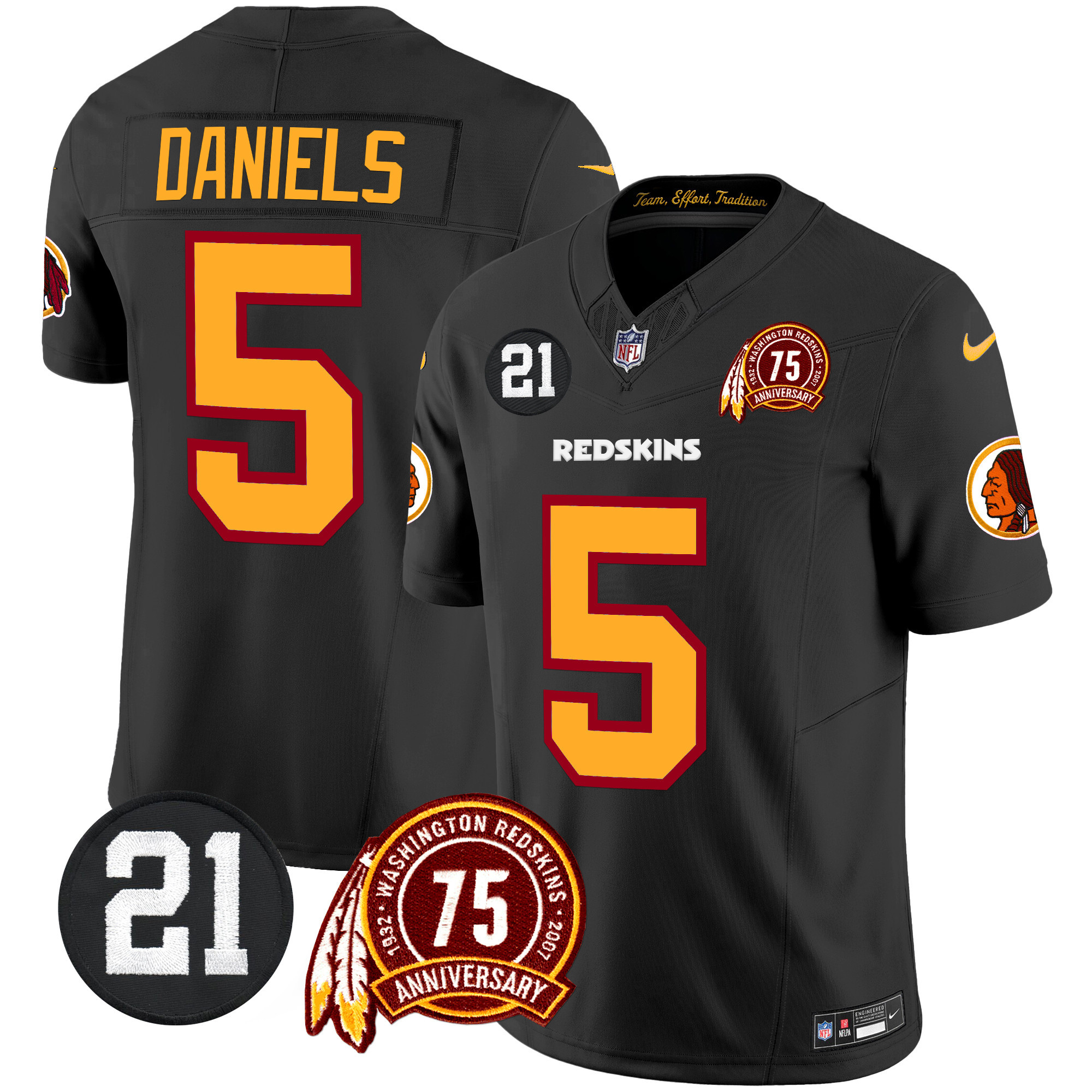 Men's Washington Redskins 75th & Sean Taylor Patch Vapor Limited Jersey - All Stitched - Image 10