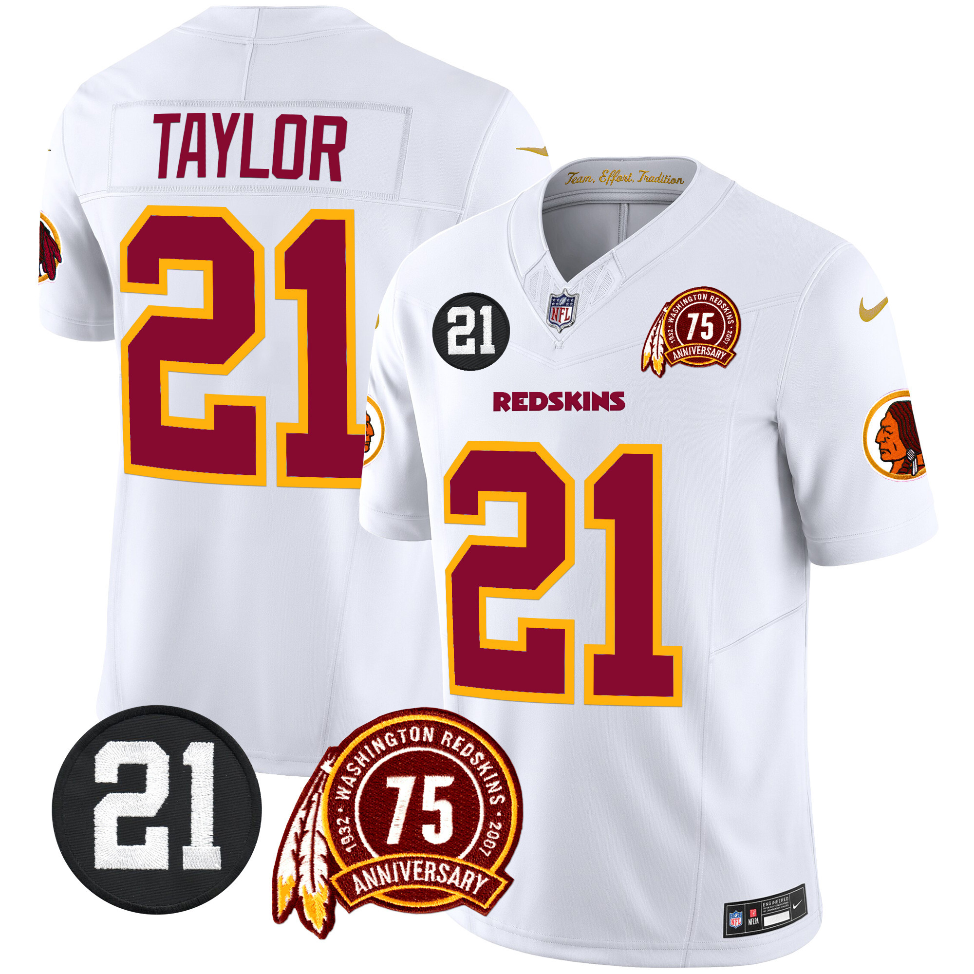 Men's Washington Redskins 75th & Sean Taylor Patch Vapor Limited Jersey - All Stitched - Image 20