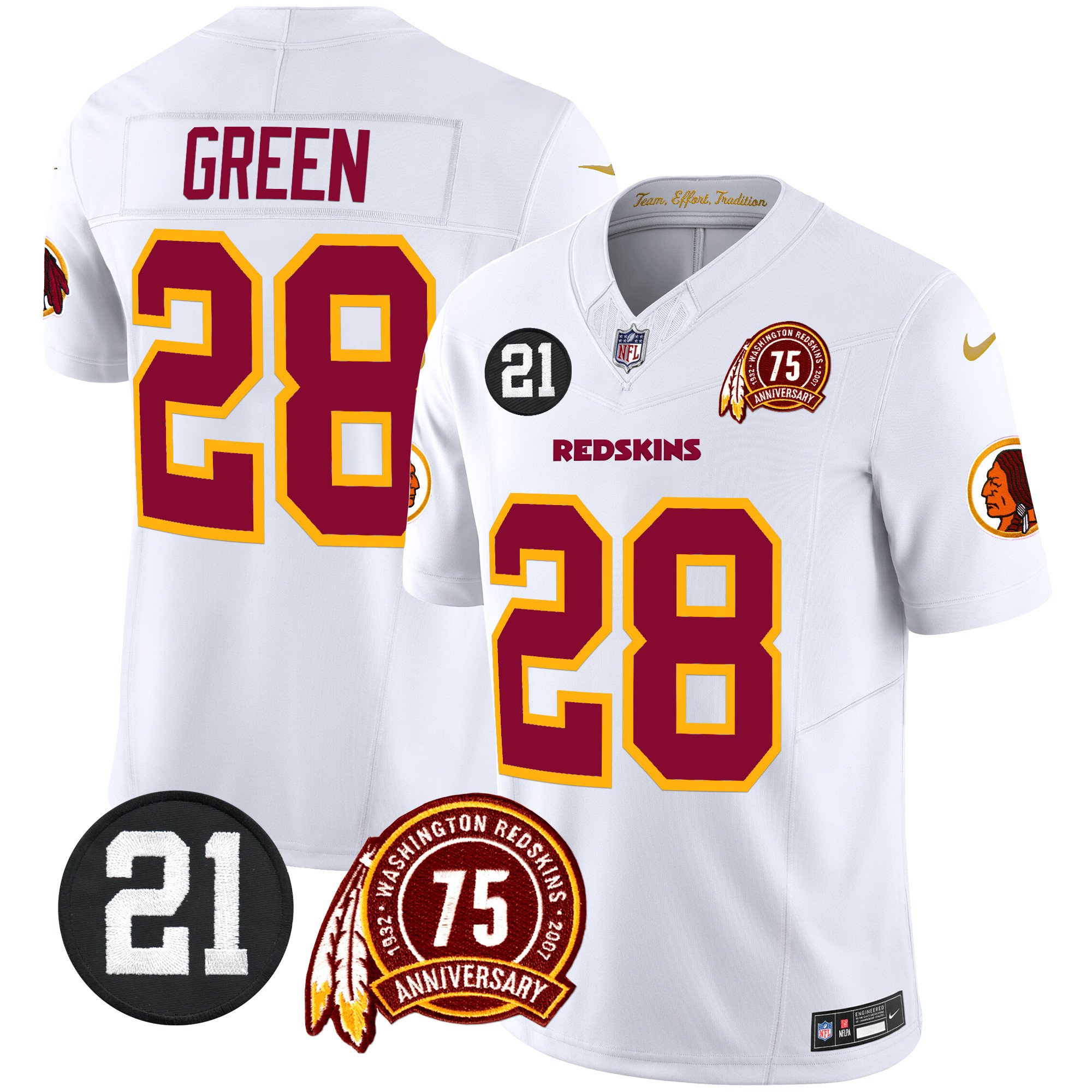 Men's Washington Redskins 75th & Sean Taylor Patch Vapor Limited Jersey - All Stitched - Image 25