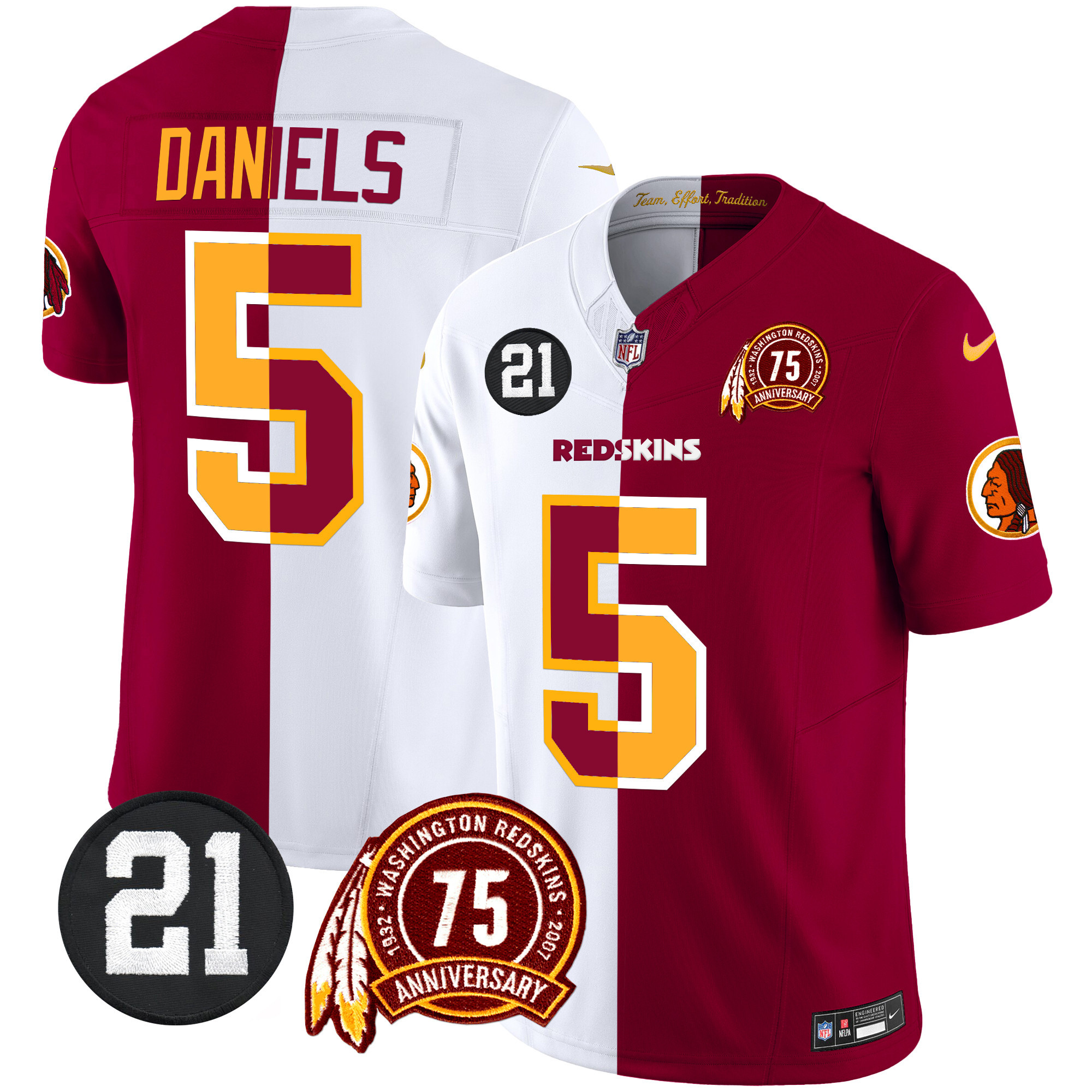 Men's Washington Redskins 75th & Sean Taylor Patch Vapor Limited Jersey - All Stitched - Image 46