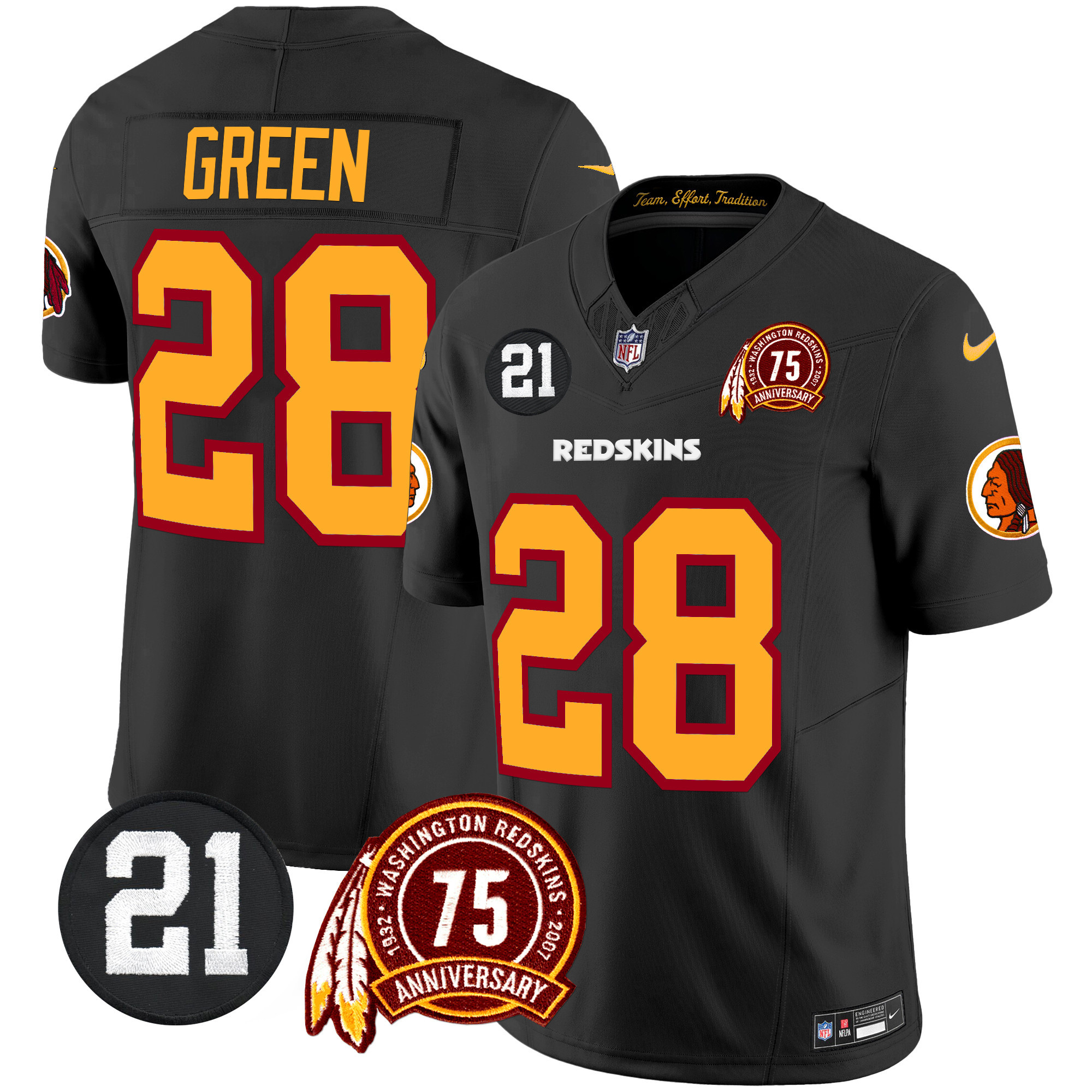 Men's Washington Redskins 75th & Sean Taylor Patch Vapor Limited Jersey - All Stitched - Image 16