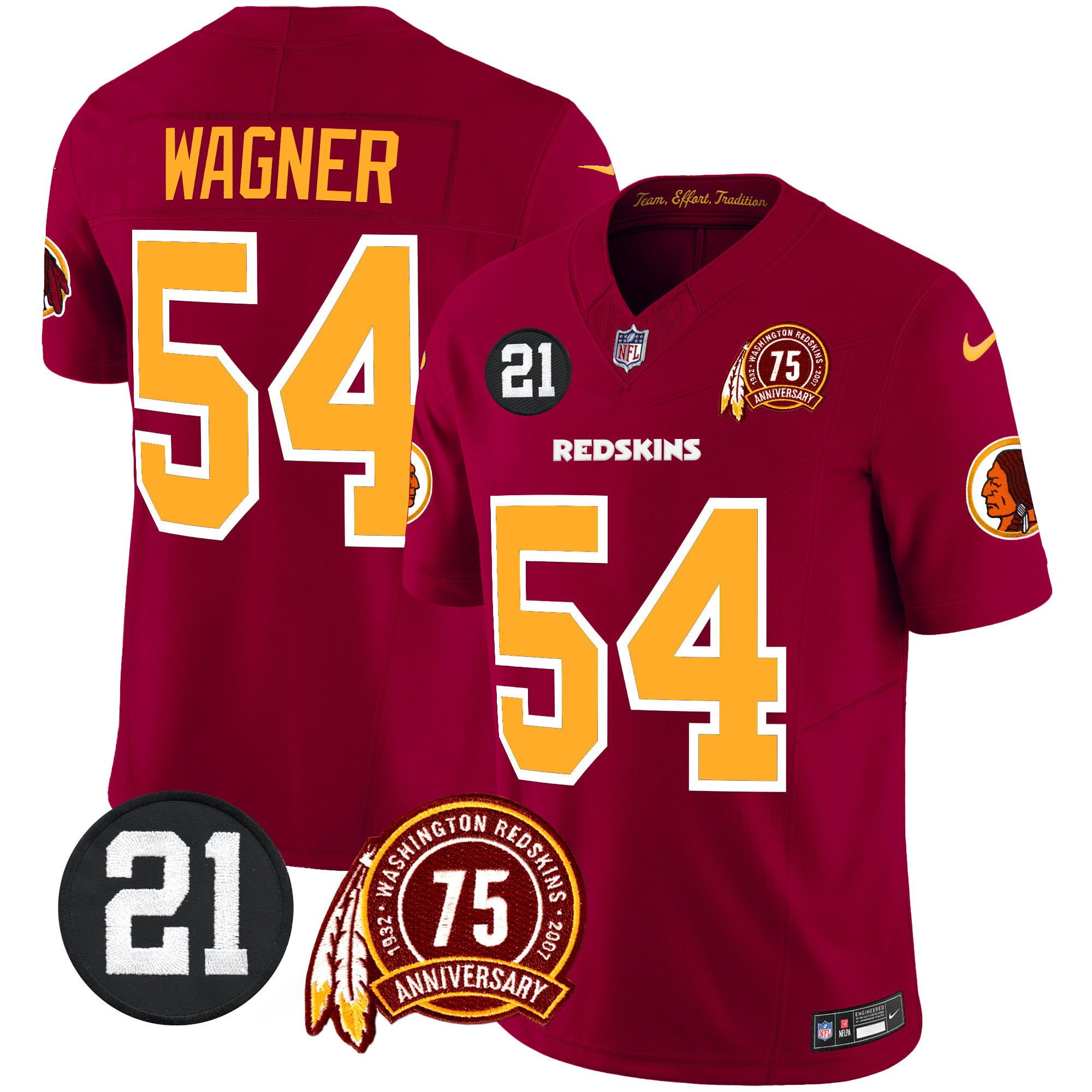 Men's Washington Redskins 75th & Sean Taylor Patch Vapor Limited Jersey - All Stitched - Image 5